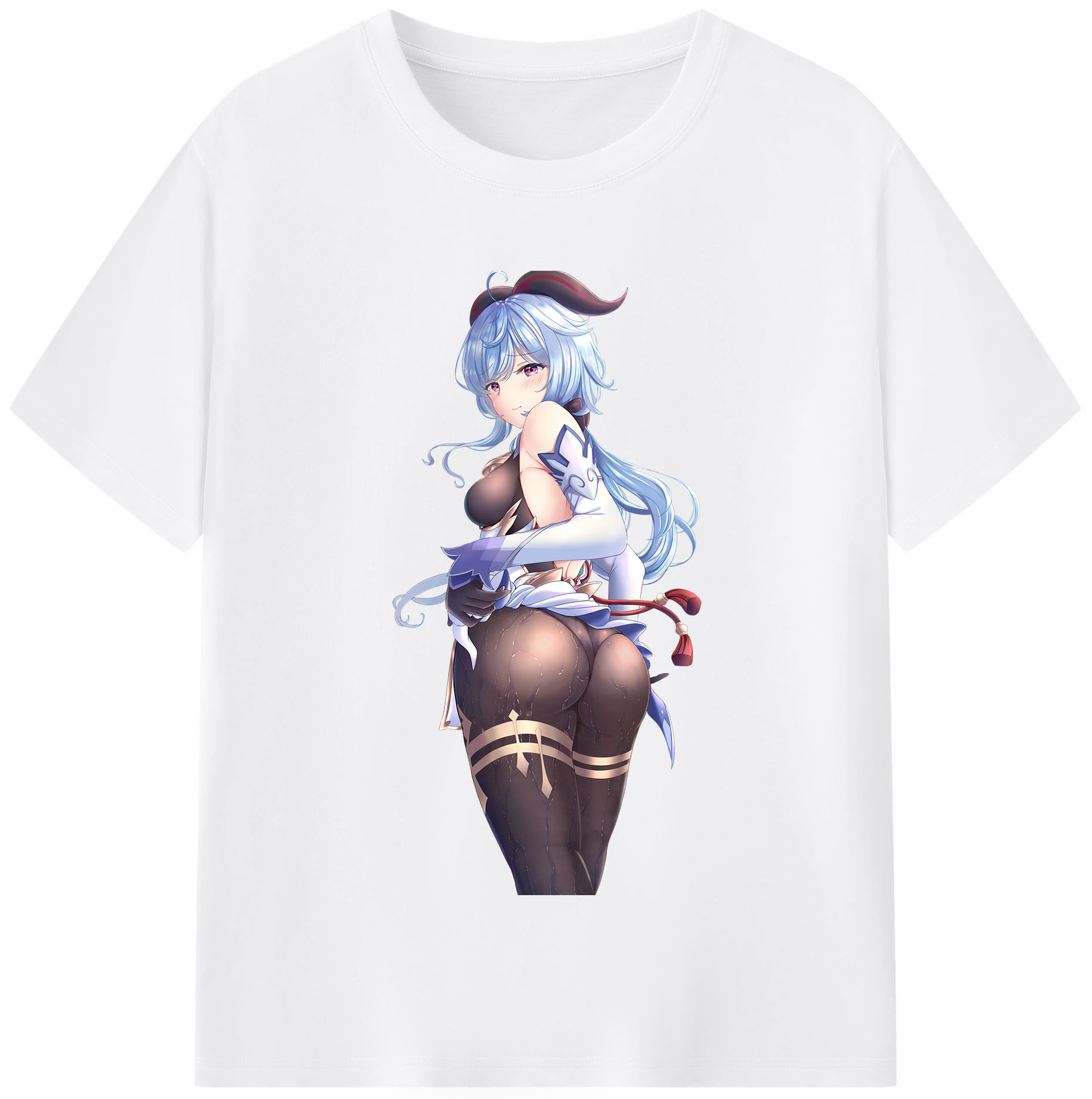げんし神 甘雨 かんう genshin Ganyu 綿100％半袖Tシャツ（フロントプリント）