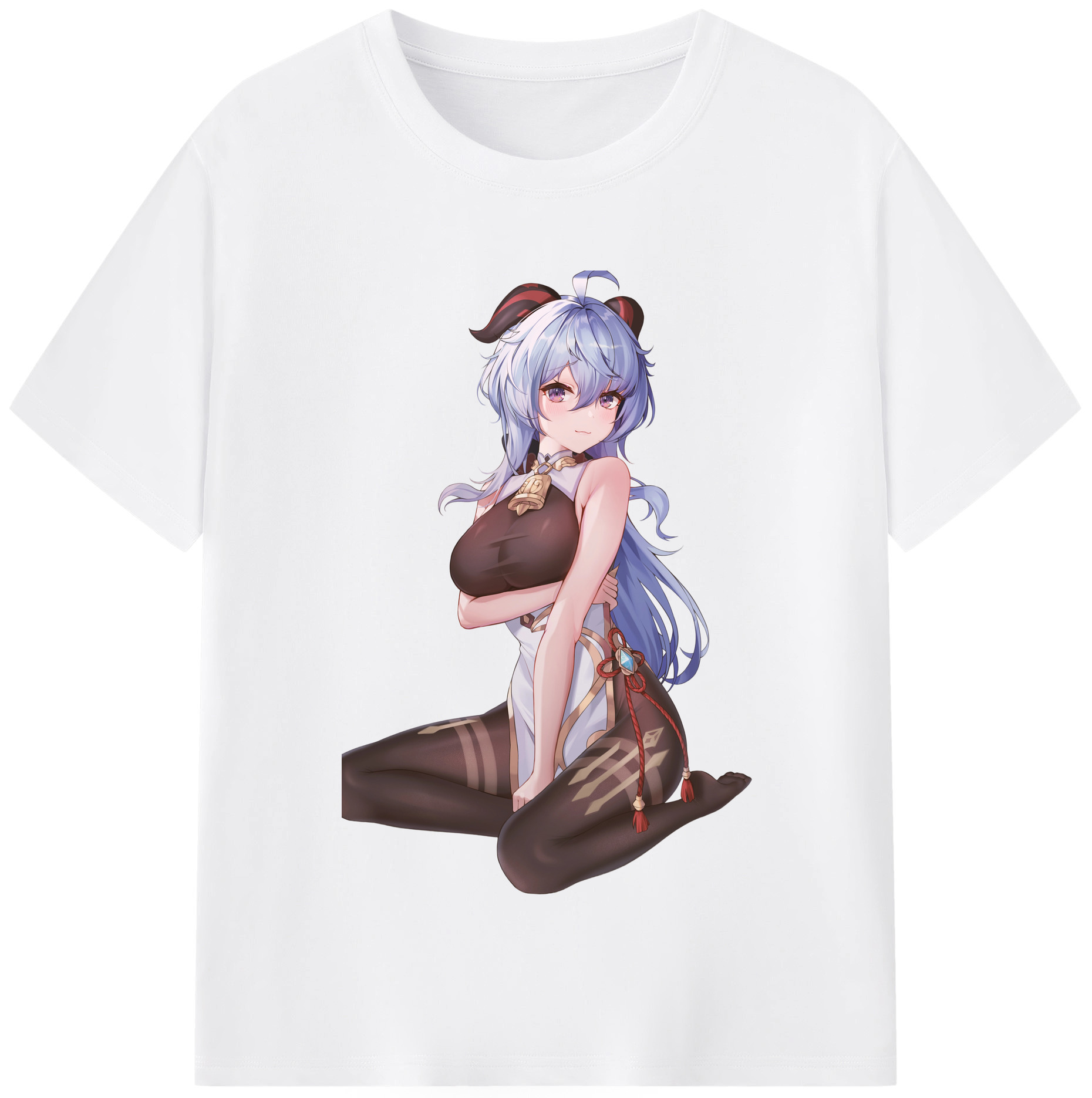 げんし神 甘雨 かんう genshin Ganyu 綿100％半袖Tシャツ（フロントプリント）