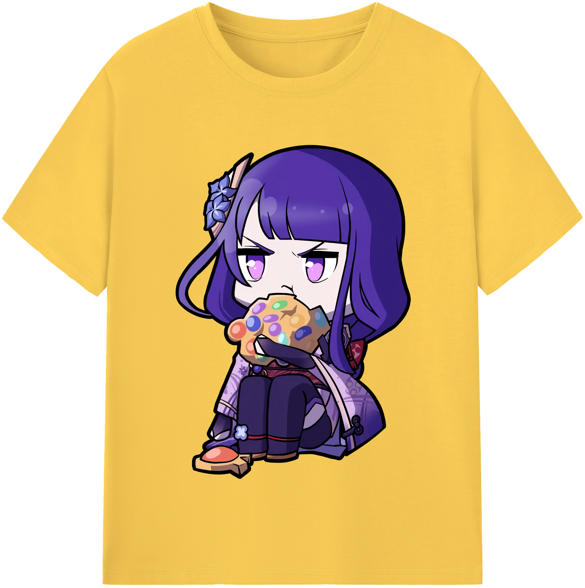 げんし神 雷電将軍 らいでんしょうぐん genshin Raiden Shogun 綿100％半袖Tシャツ（フロントプリント）
