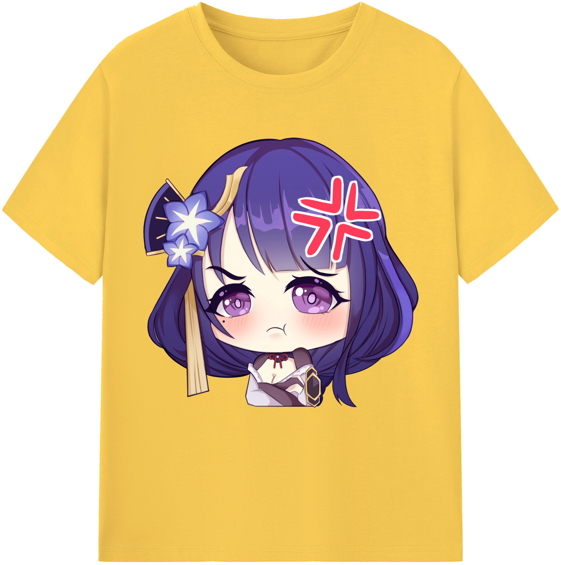 げんし神 雷電将軍 らいでんしょうぐん genshin Raiden Shogun 綿100％半袖Tシャツ（フロントプリント）