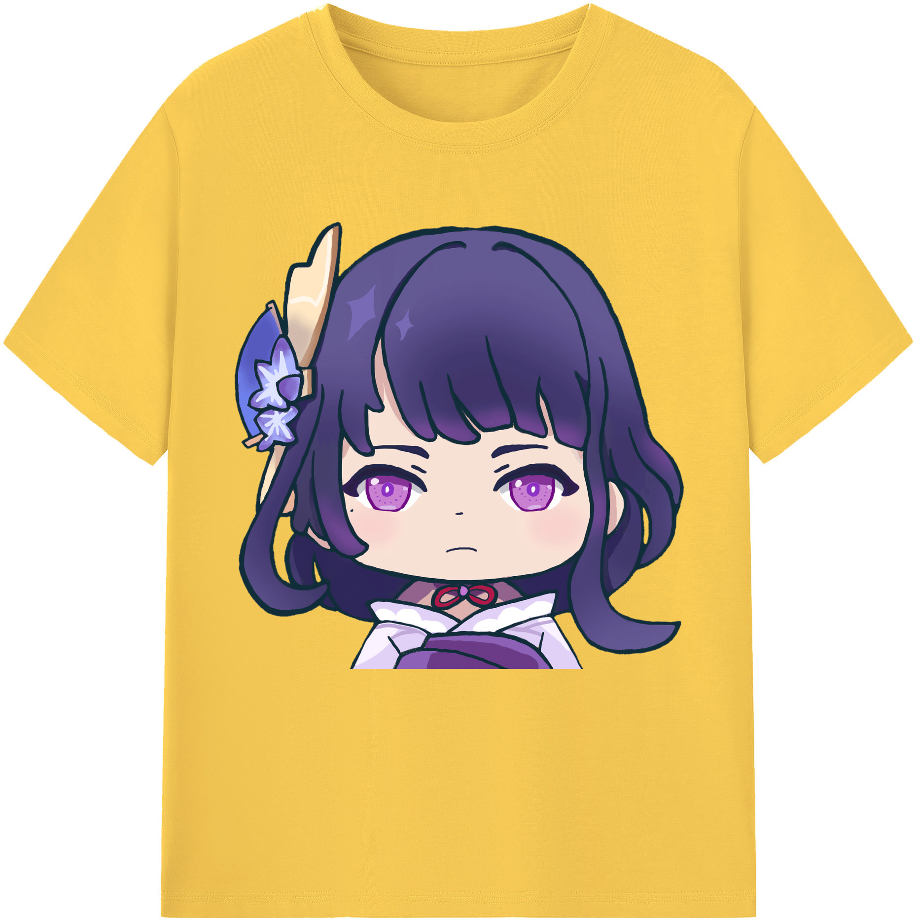 げんし神 雷電将軍 らいでんしょうぐん genshin Raiden Shogun 綿100％半袖Tシャツ（フロントプリント）