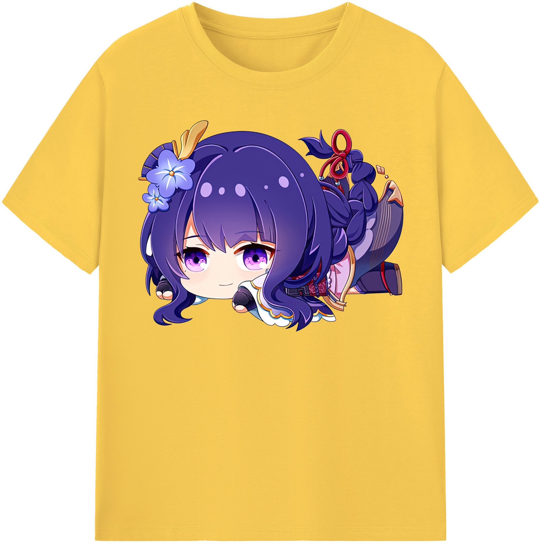 げんし神 雷電将軍 らいでんしょうぐん genshin Raiden Shogun 綿100％半袖Tシャツ（フロントプリント）