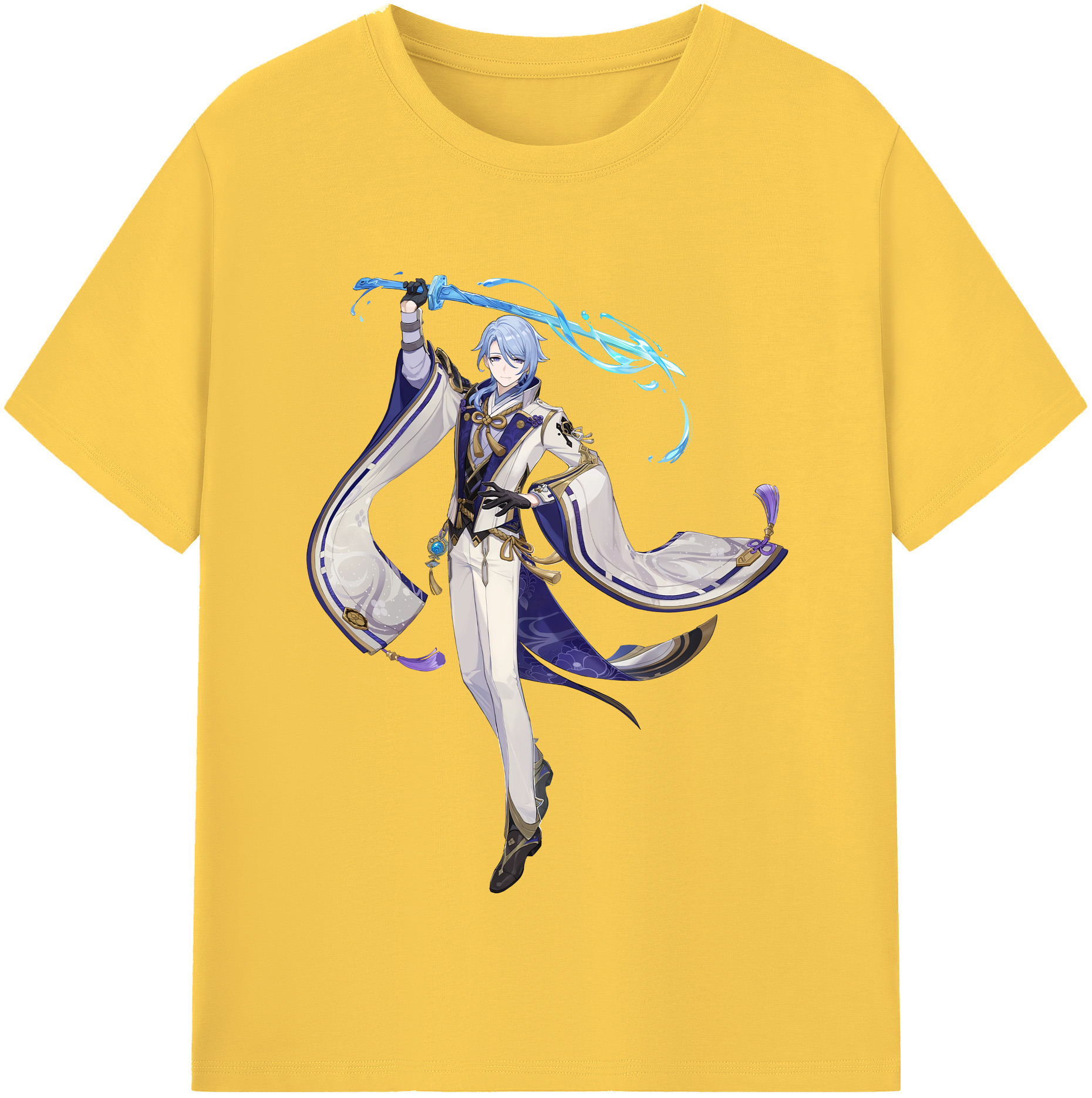 げんし神 神里綾人 かみさとあやと genshin Kamisato Ayato 綿100％半袖Tシャツ（フロントプリント）