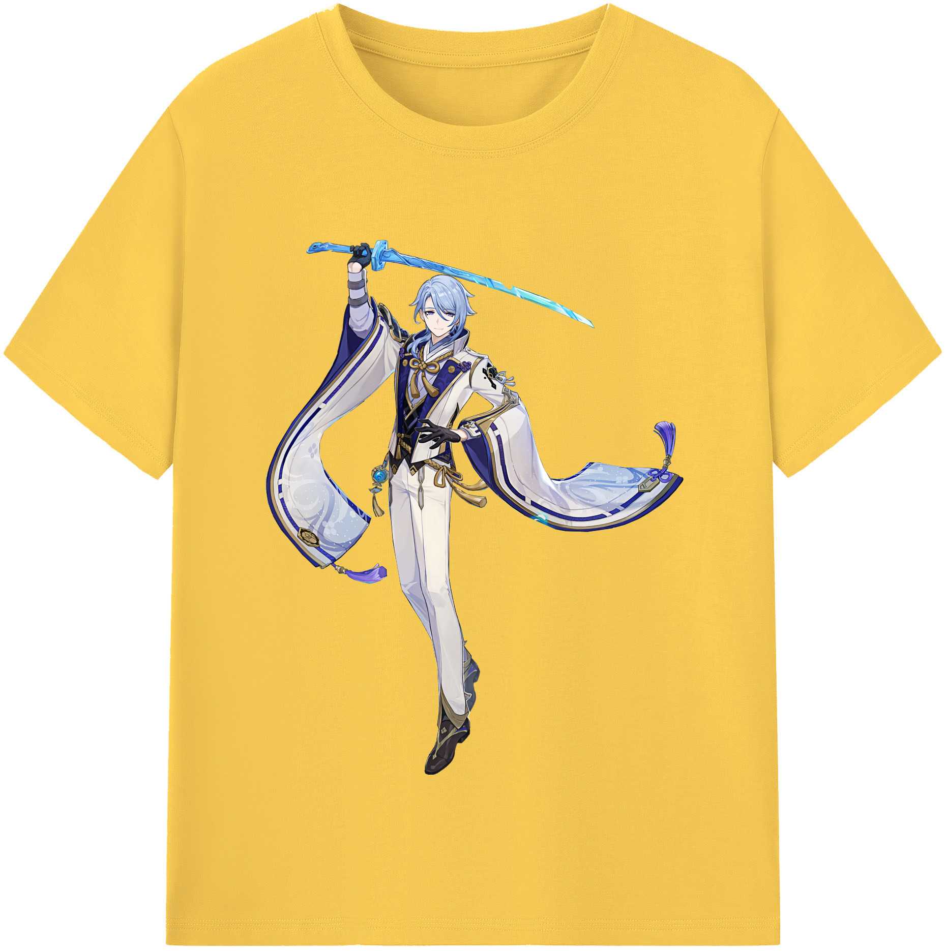 げんし神 神里綾人 かみさとあやと genshin Kamisato Ayato 綿100％半袖Tシャツ（フロントプリント）