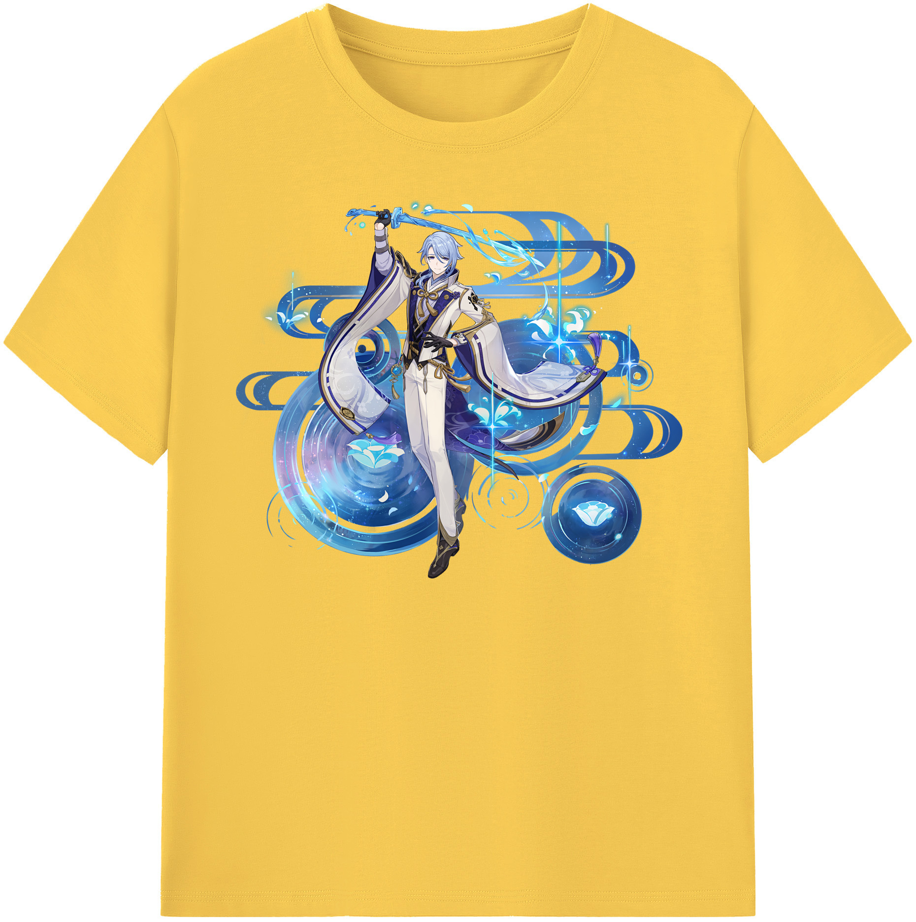 げんし神 神里綾人 かみさとあやと genshin Kamisato Ayato 綿100％半袖Tシャツ（フロントプリント）