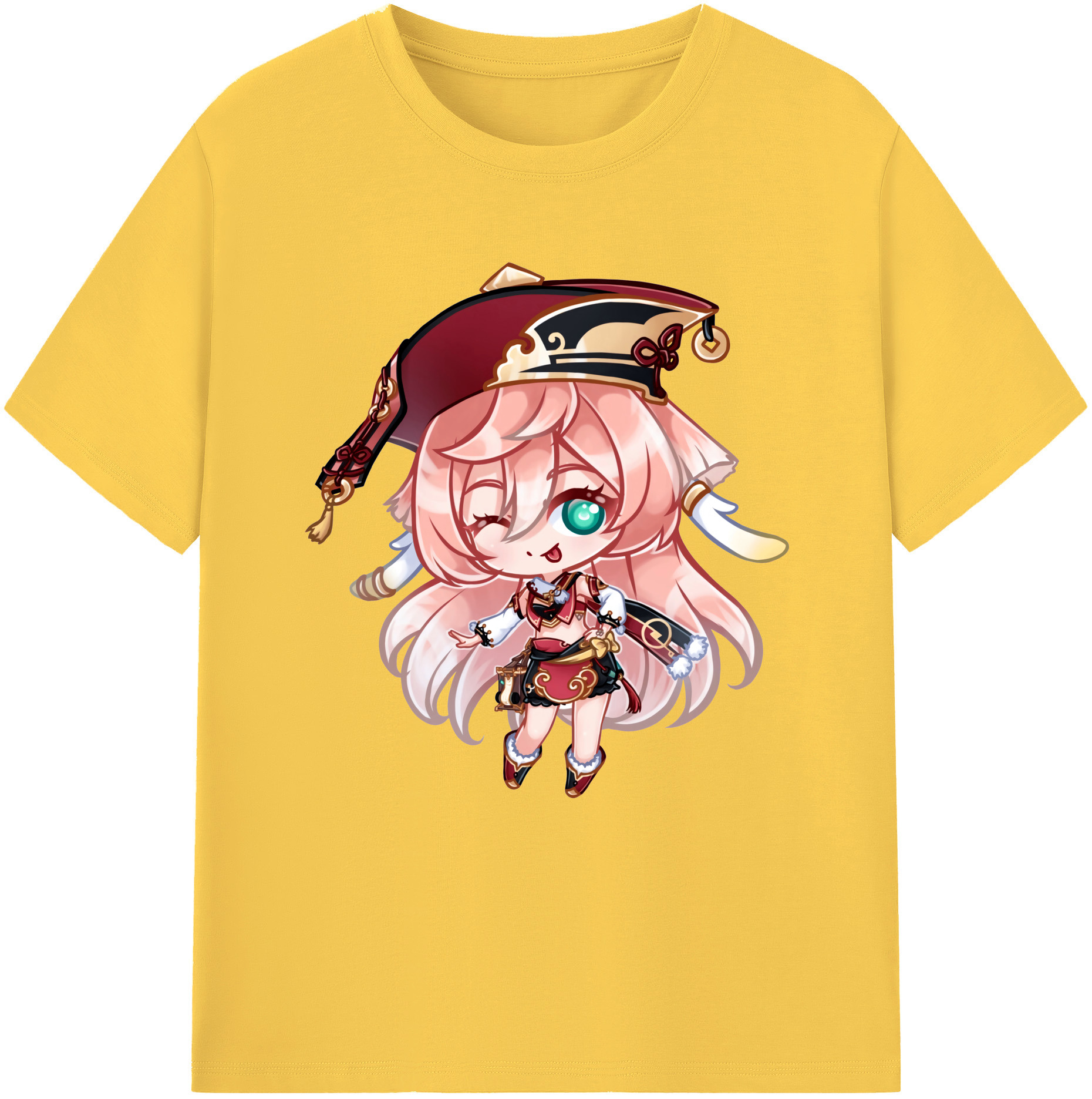 げんし神 ヤンフェイ genshin Yanfei 綿100％半袖Tシャツ（フロントプリント）