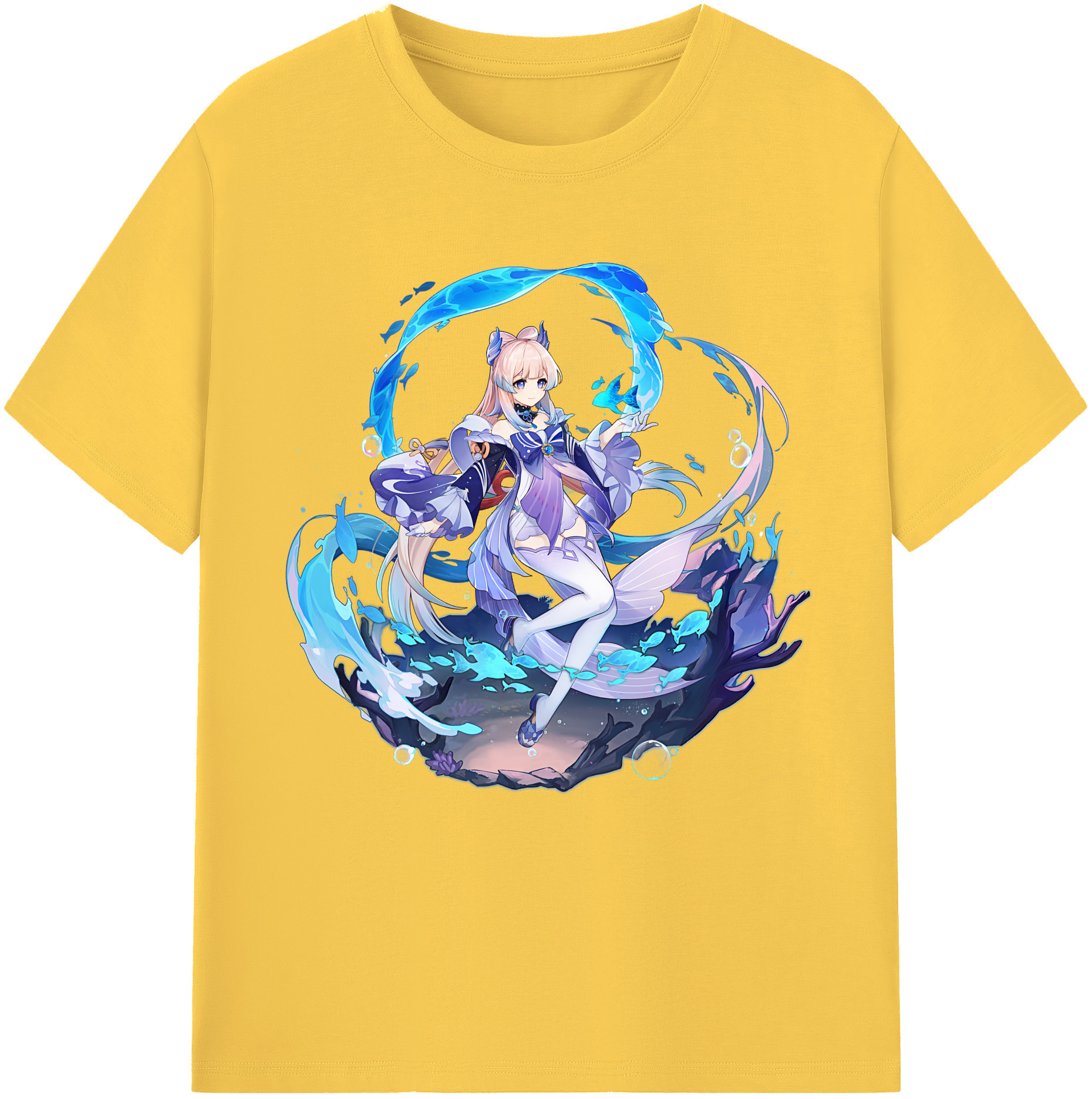 げんし神 珊瑚宮心海 サンゴノミヤ・ココミ genshin Sangonomiya Kokomi 綿100％半袖Tシャツ（フロントプリント）