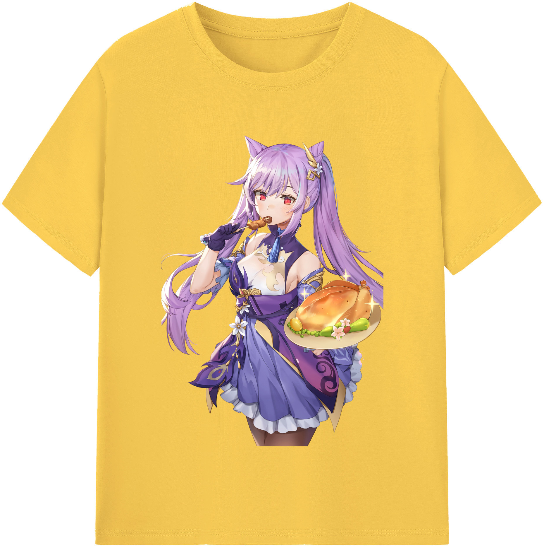 げんし神 刻晴 こくせい genshin Kokusei 綿100％半袖Tシャツ（フロントプリント）