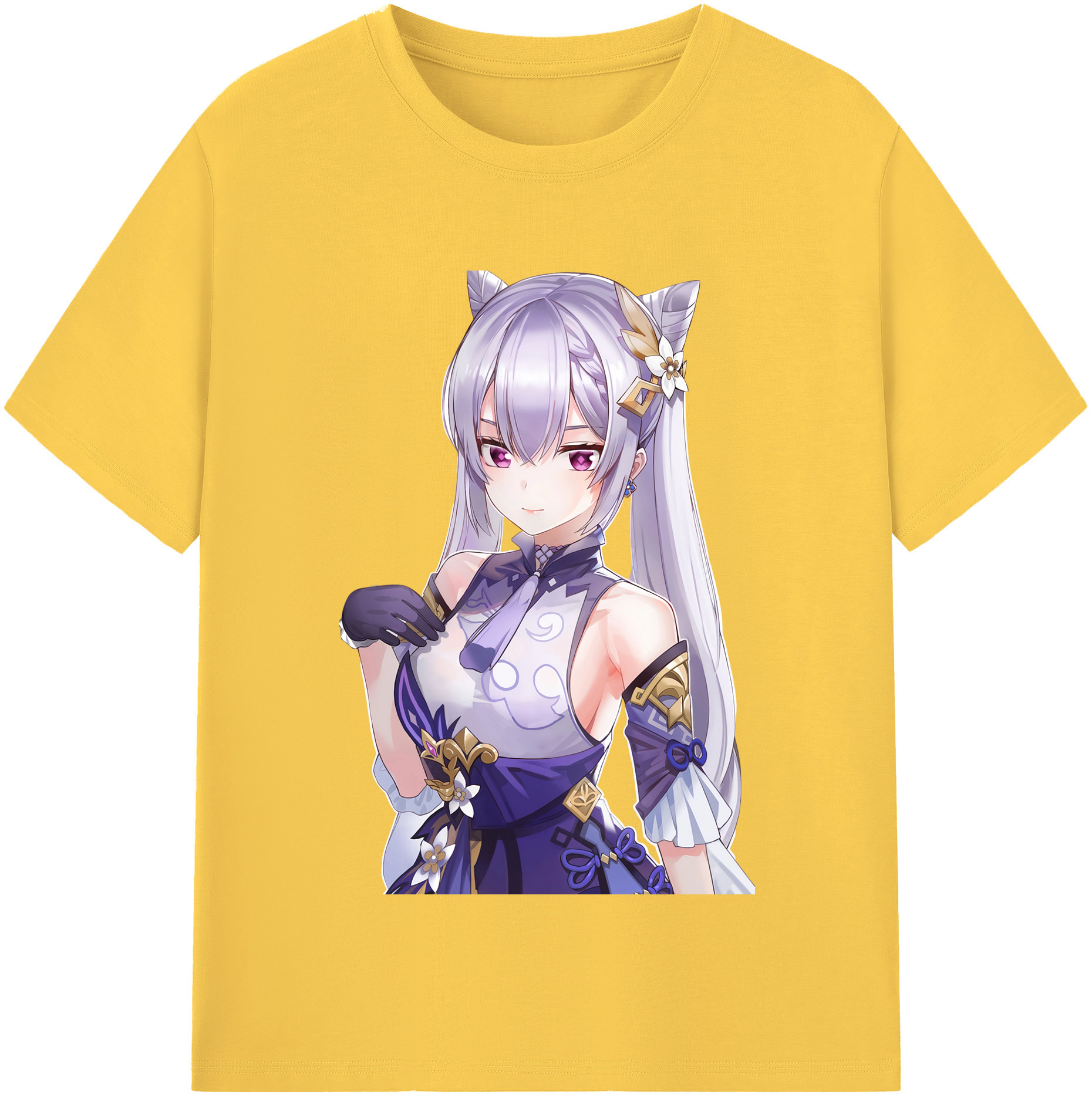 げんし神 刻晴 こくせい genshin Kokusei 綿100％半袖Tシャツ（フロントプリント）