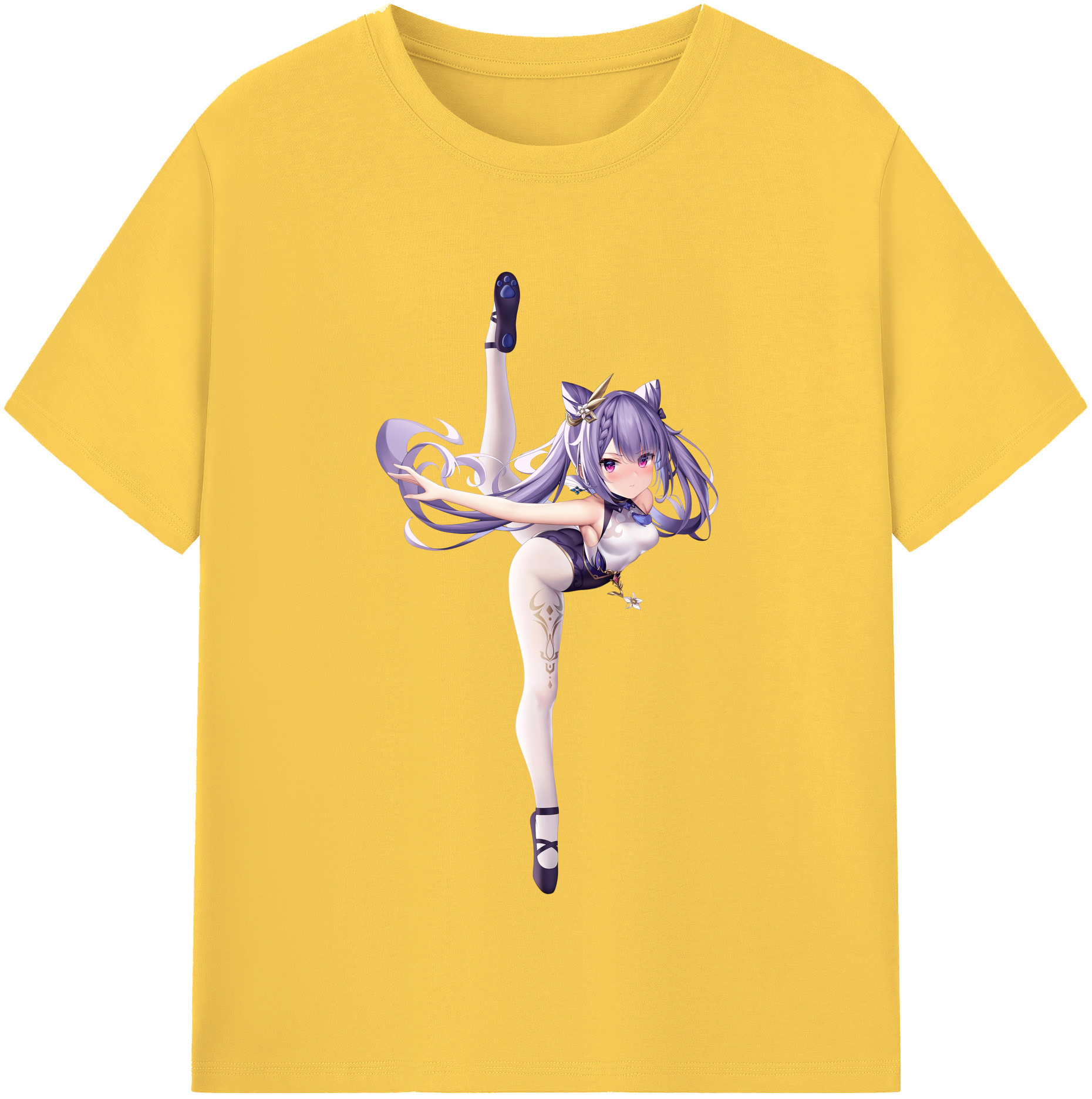 げんし神 刻晴 こくせい genshin Kokusei 綿100％半袖Tシャツ（フロントプリント）