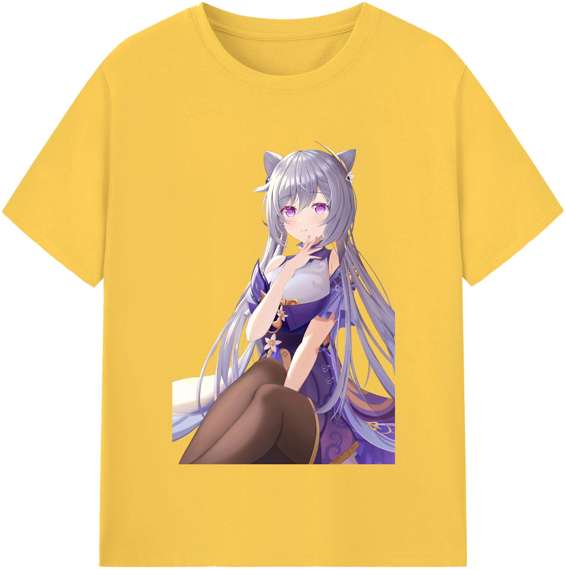 げんし神 刻晴 こくせい genshin Kokusei 綿100％半袖Tシャツ（フロントプリント）