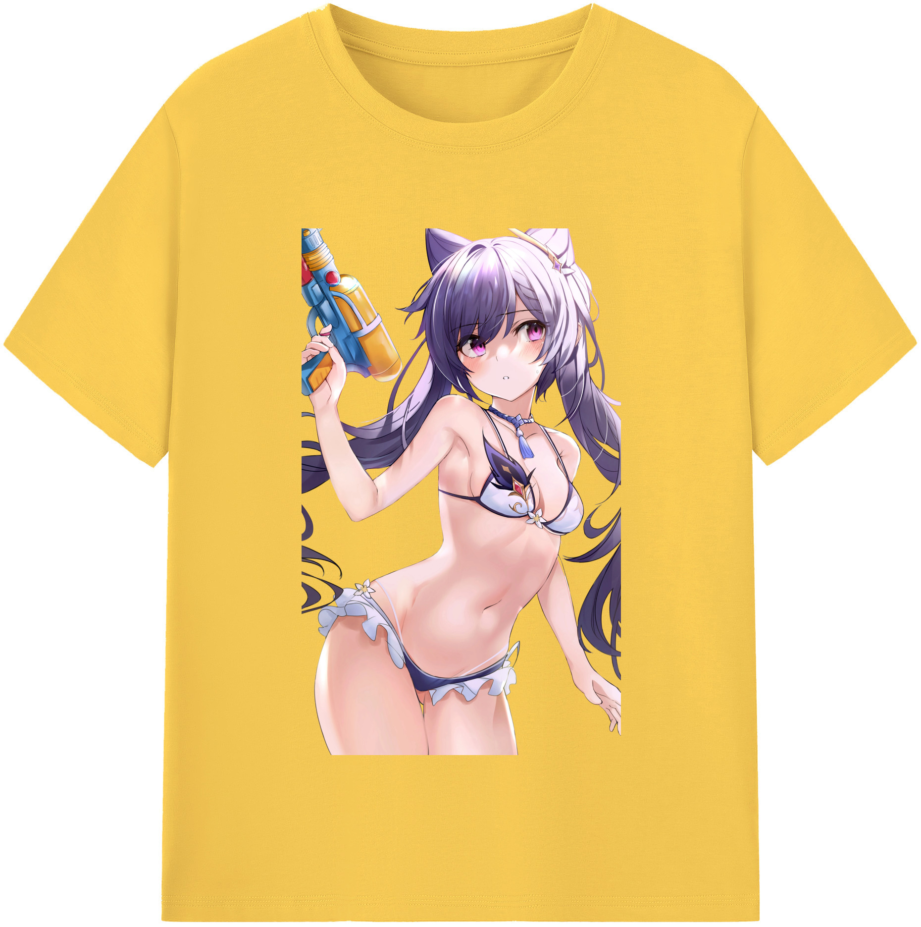 げんし神 刻晴 こくせい genshin Kokusei 綿100％半袖Tシャツ（フロントプリント）