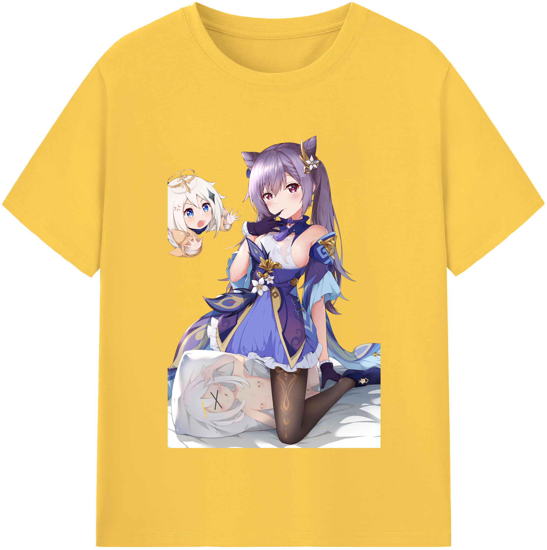 げんし神 刻晴 こくせい genshin Kokusei 綿100％半袖Tシャツ（フロントプリント）