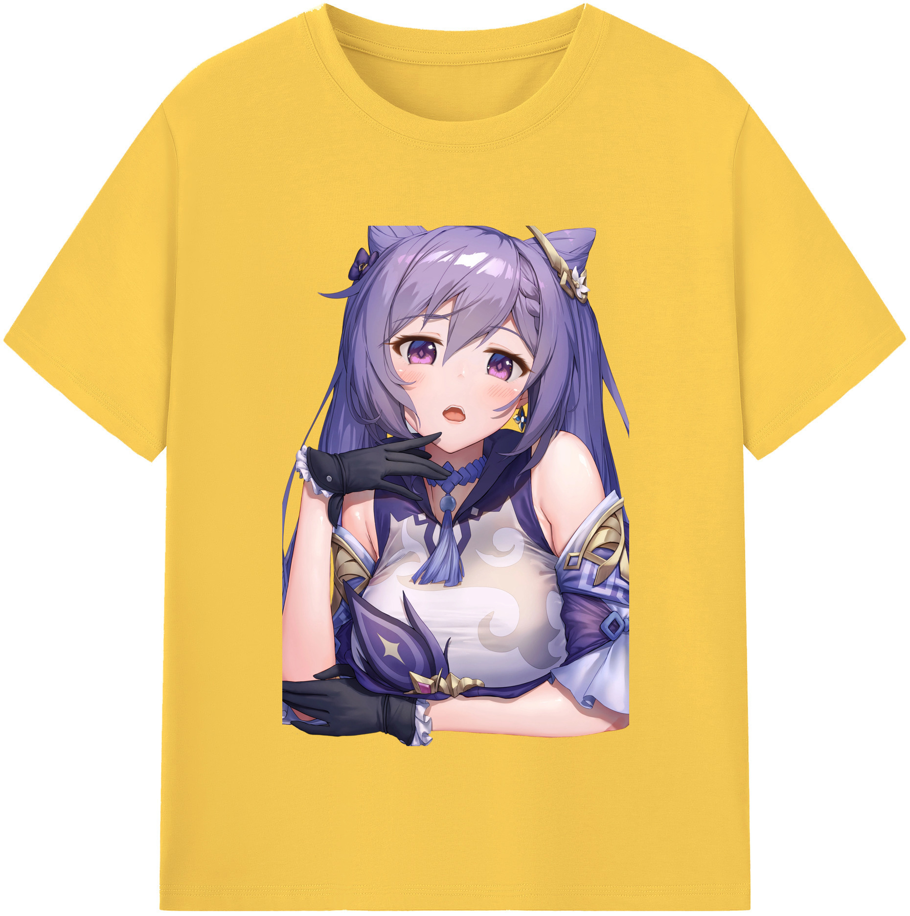 げんし神 刻晴 こくせい genshin Kokusei 綿100％半袖Tシャツ（フロントプリント）