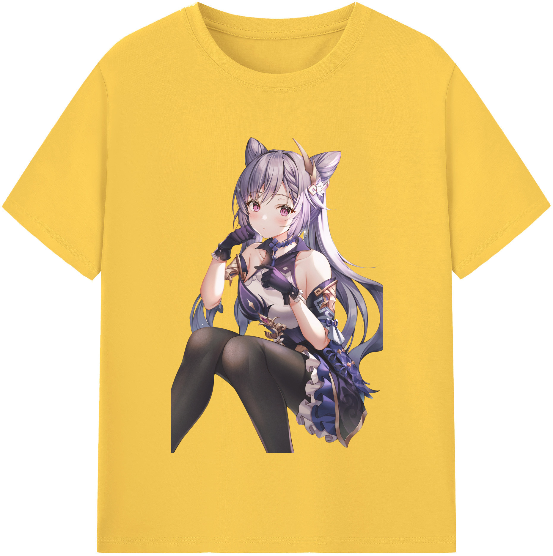 げんし神 刻晴 こくせい genshin Kokusei 綿100％半袖Tシャツ（フロントプリント）