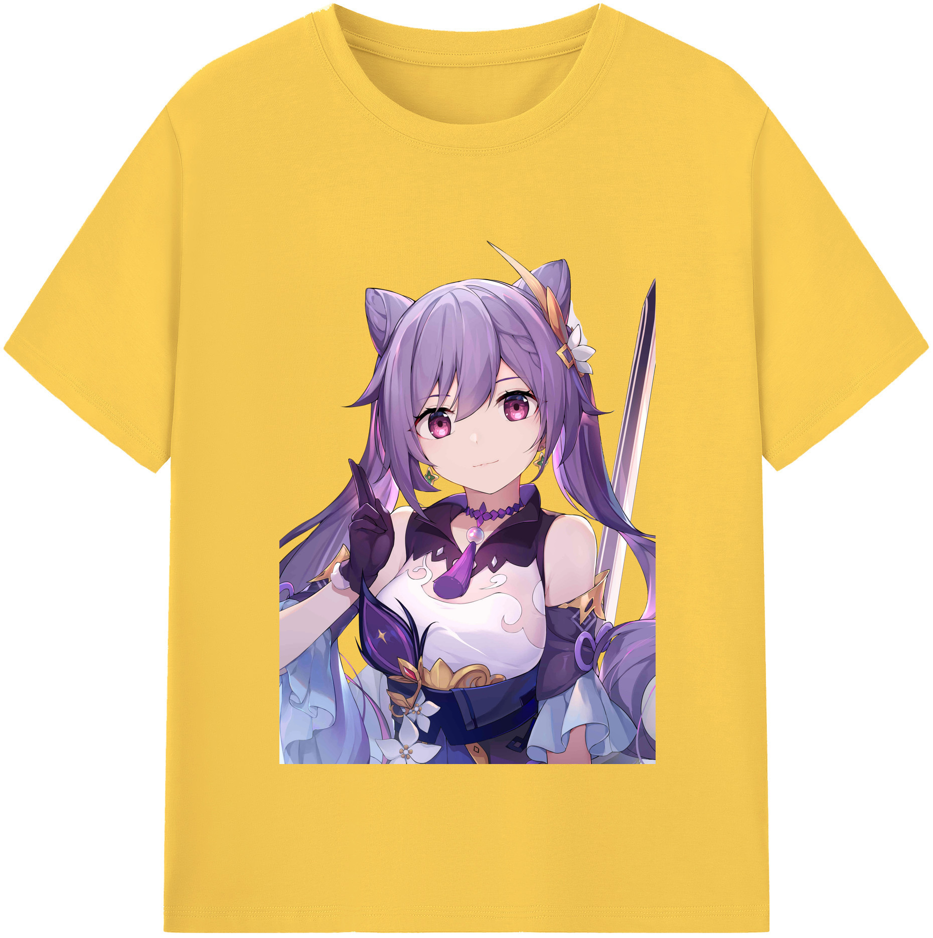 げんし神 刻晴 こくせい genshin Kokusei 綿100％半袖Tシャツ（フロントプリント）