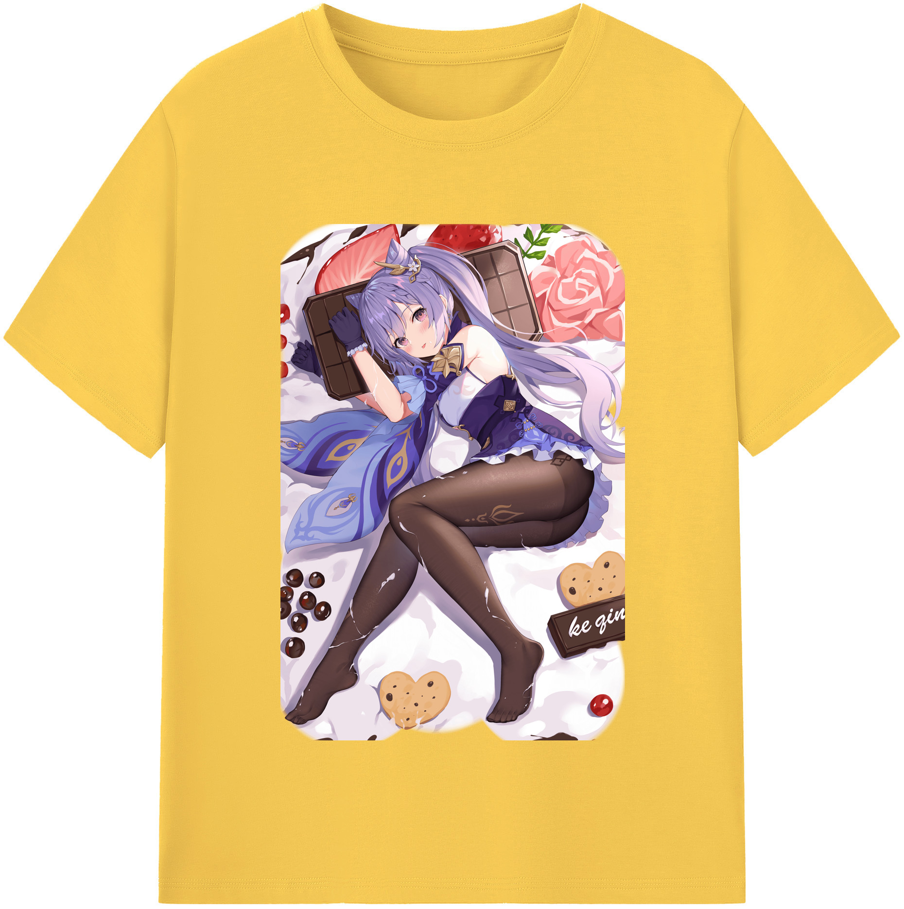 げんし神 刻晴 こくせい genshin Kokusei 綿100％半袖Tシャツ（フロントプリント）