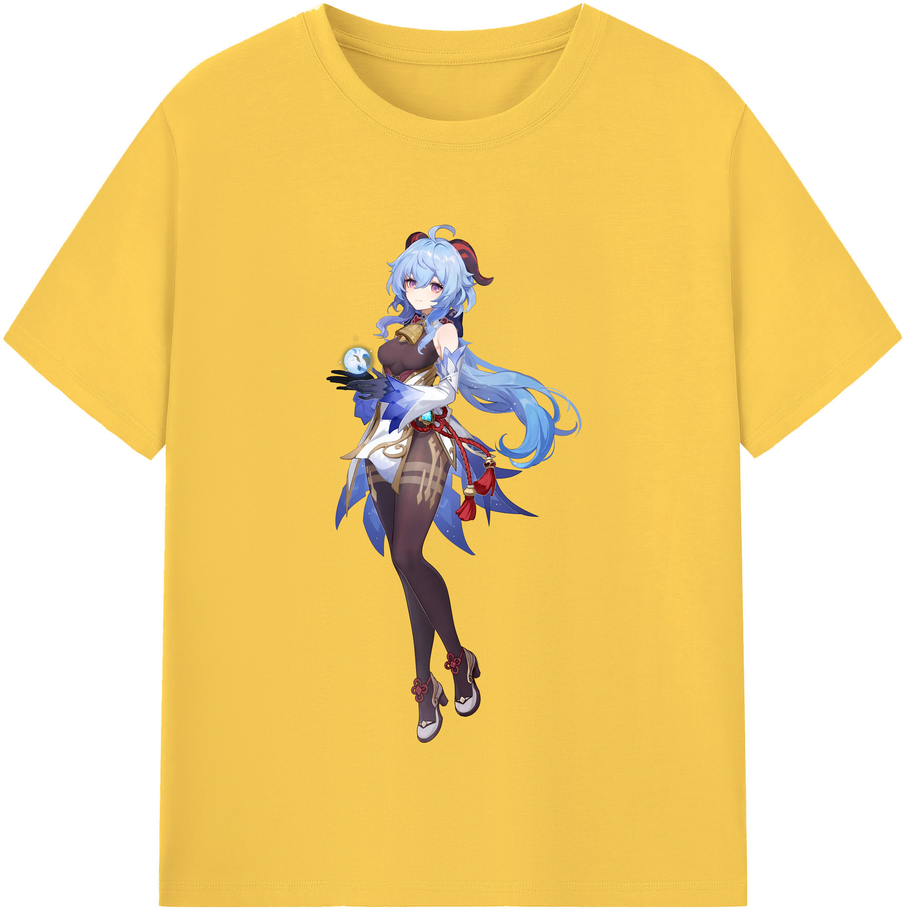 げんし神 甘雨 かんう genshin Ganyu 綿100％半袖Tシャツ（フロントプリント）