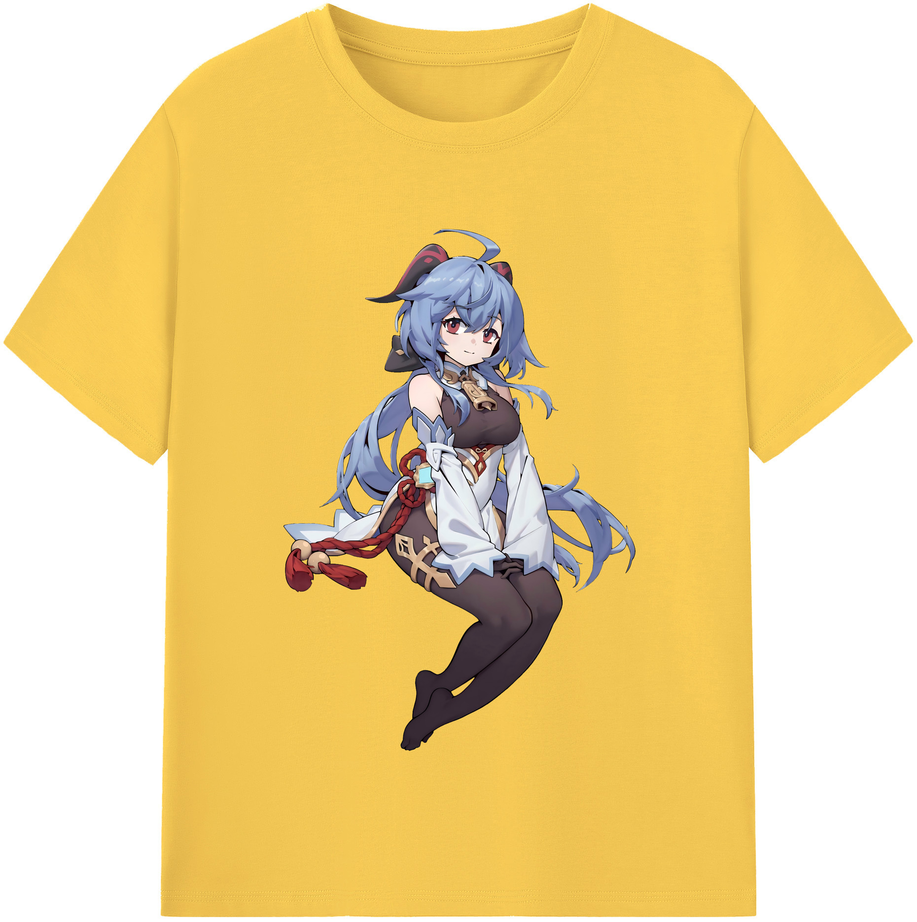 げんし神 甘雨 かんう genshin Ganyu 綿100％半袖Tシャツ（フロントプリント）