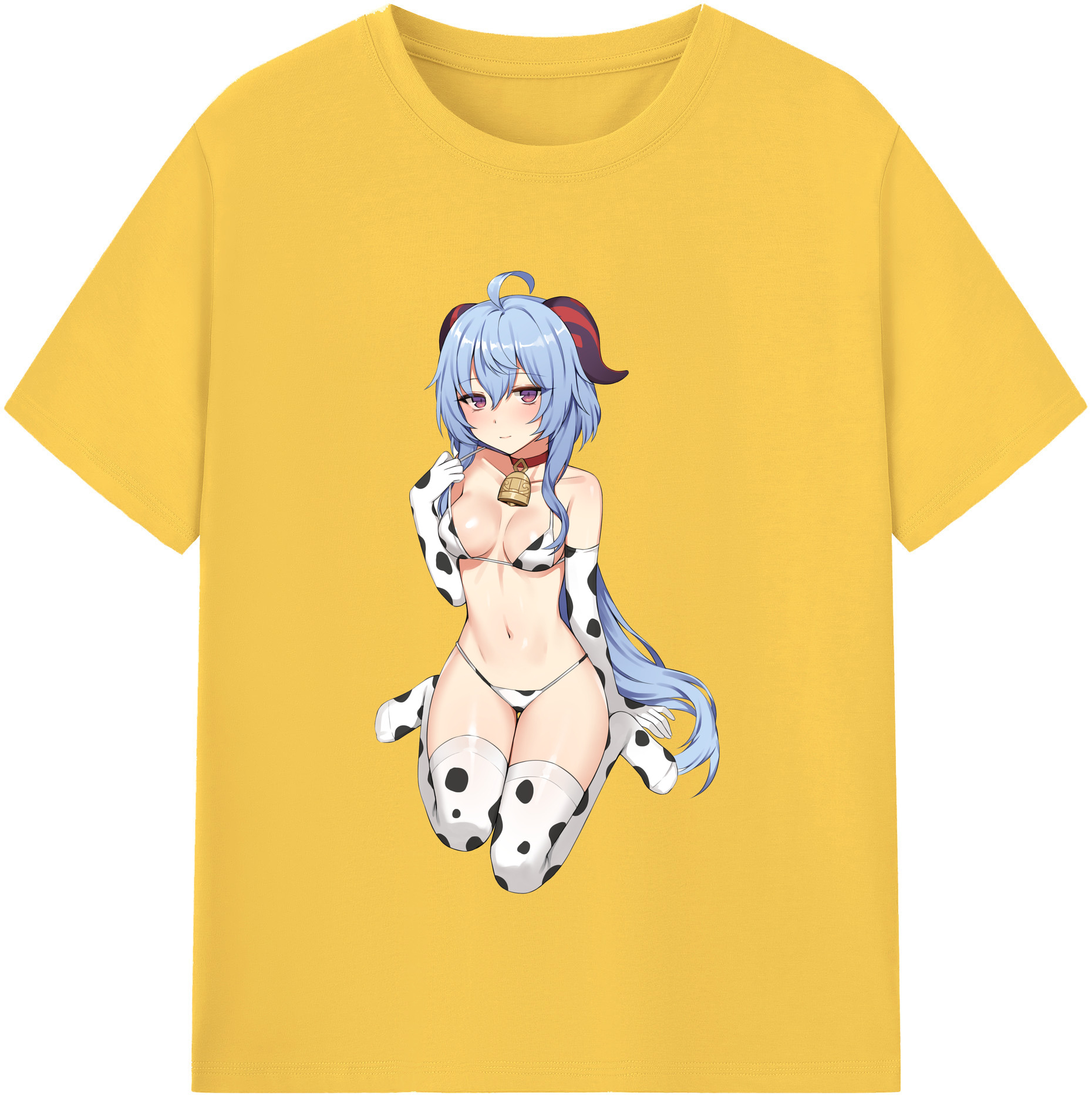 げんし神 甘雨 かんう genshin Ganyu 綿100％半袖Tシャツ（フロントプリント）