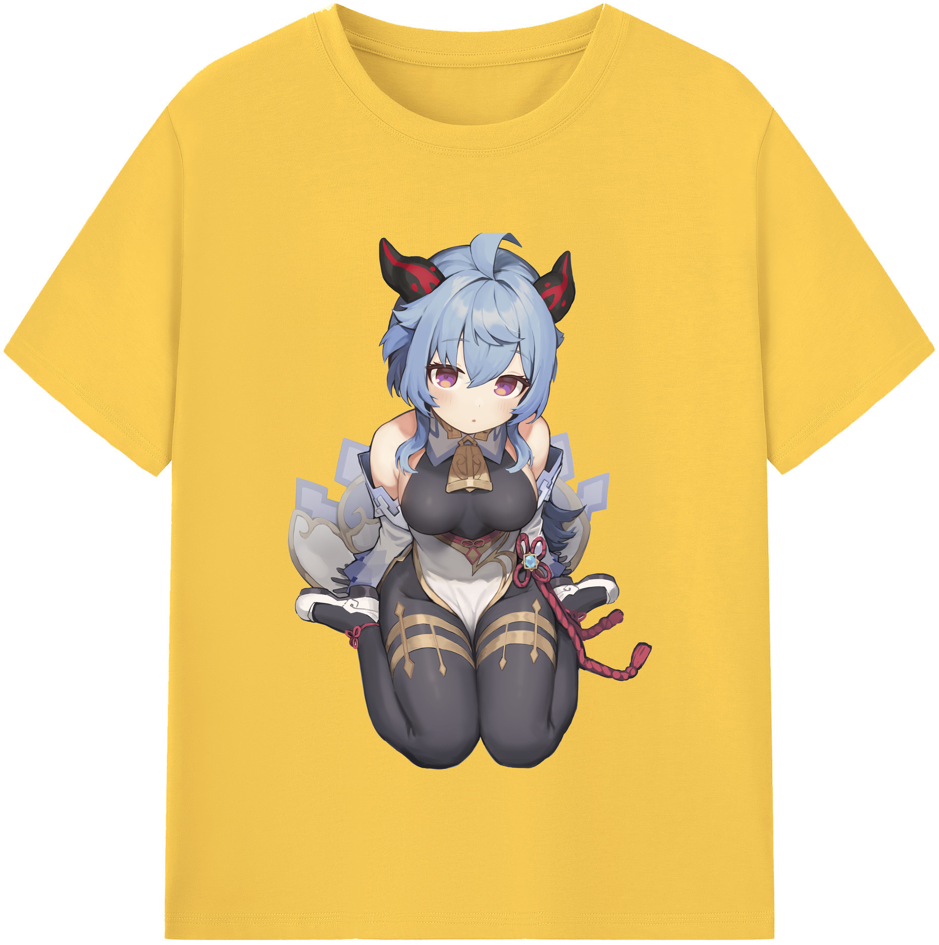 げんし神 甘雨 かんう genshin Ganyu 綿100％半袖Tシャツ（フロントプリント）