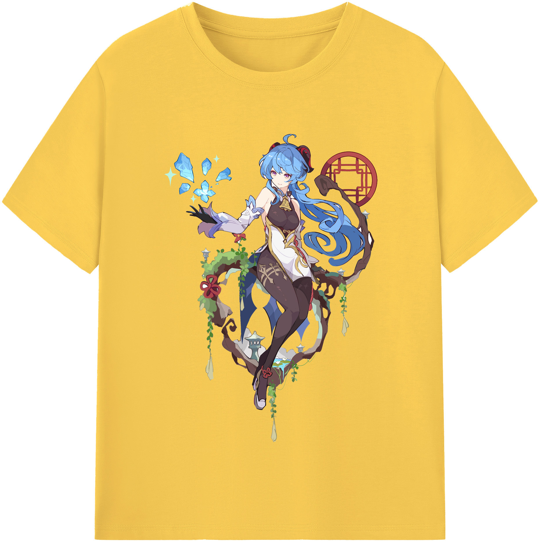 げんし神 甘雨 かんう genshin Ganyu 綿100％半袖Tシャツ（フロントプリント）