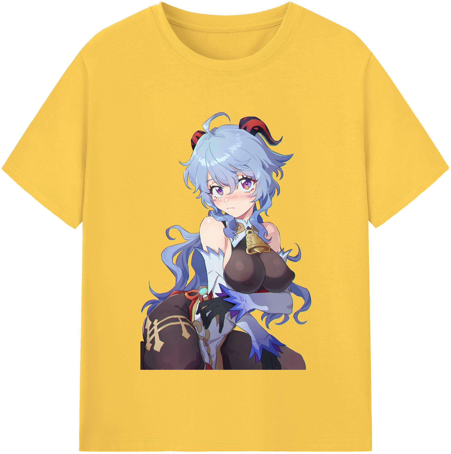 げんし神 甘雨 かんう genshin Ganyu 綿100％半袖Tシャツ（フロントプリント）