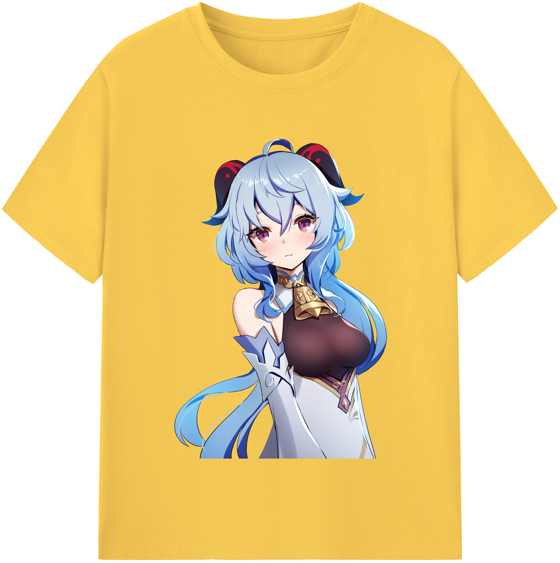 げんし神 甘雨 かんう genshin Ganyu 綿100％半袖Tシャツ（フロントプリント）