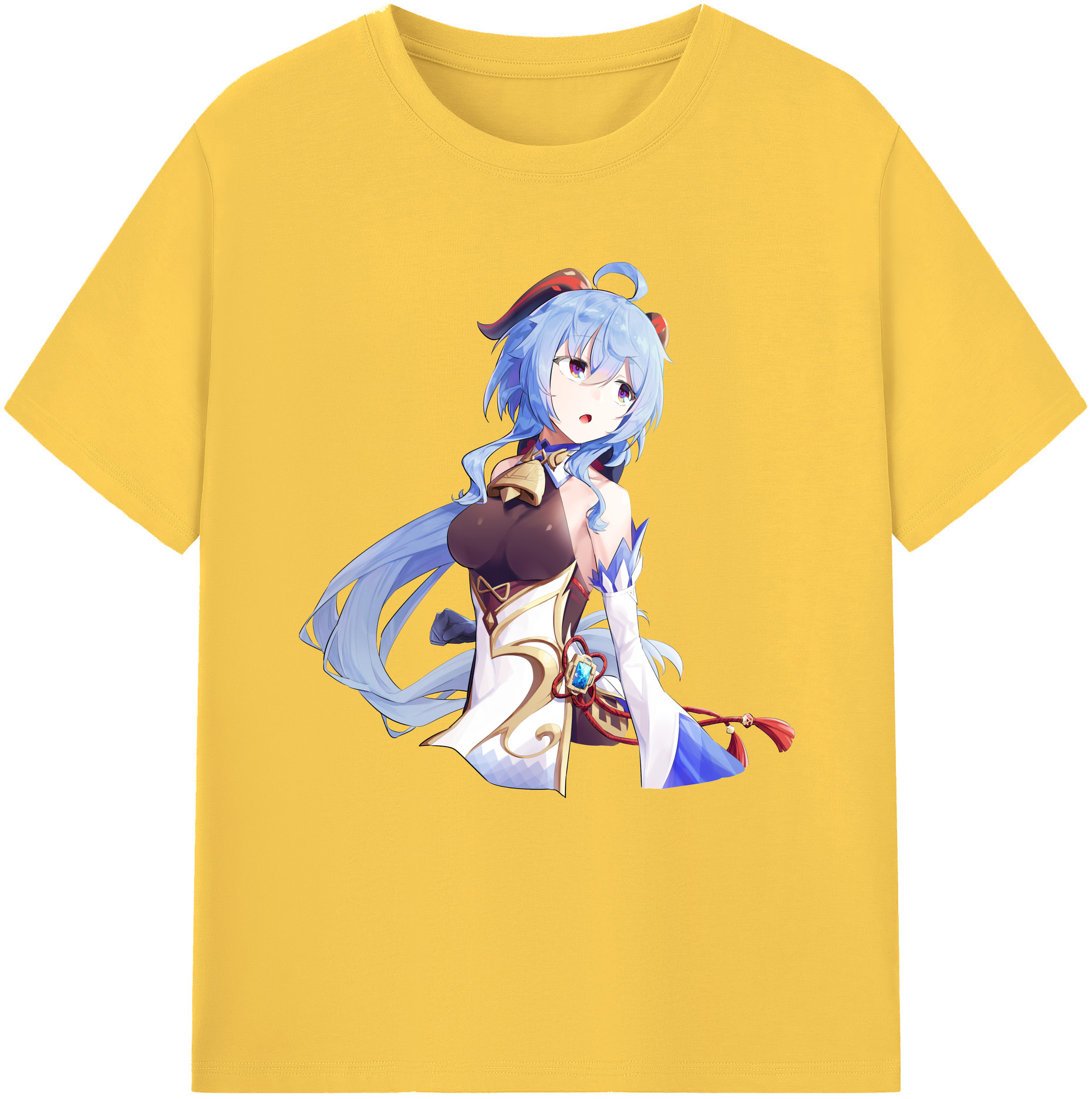 げんし神 甘雨 かんう genshin Ganyu 綿100％半袖Tシャツ（フロントプリント）