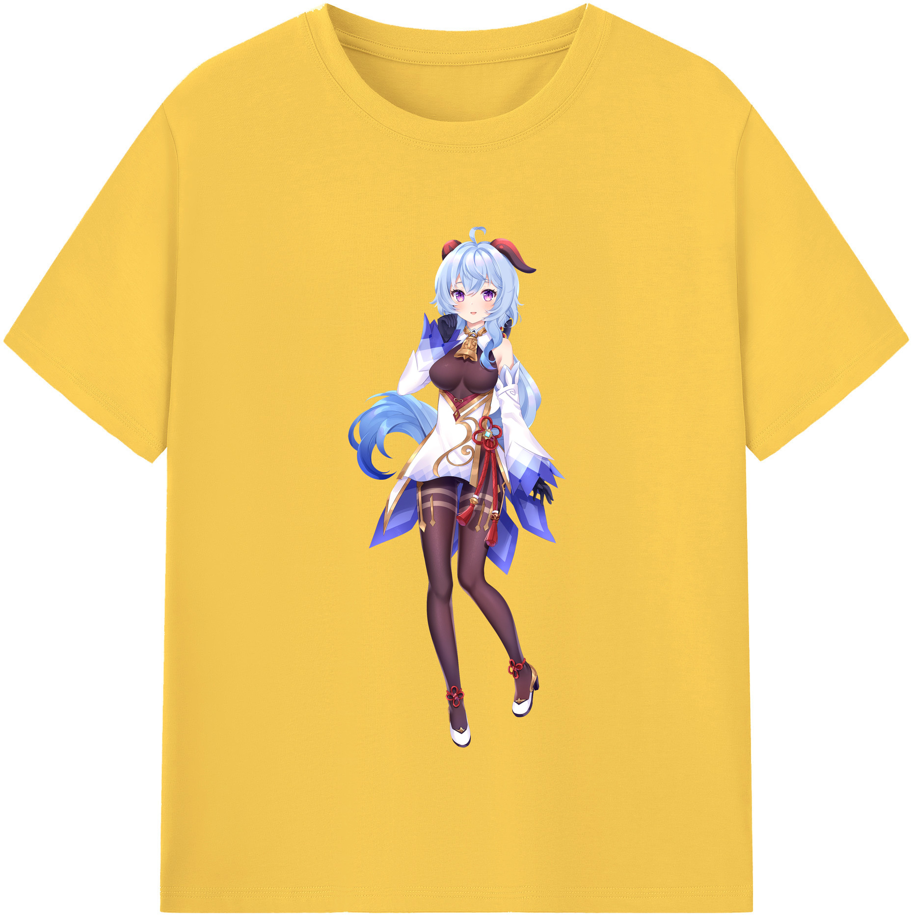 げんし神 甘雨 かんう genshin Ganyu 綿100％半袖Tシャツ（フロントプリント）