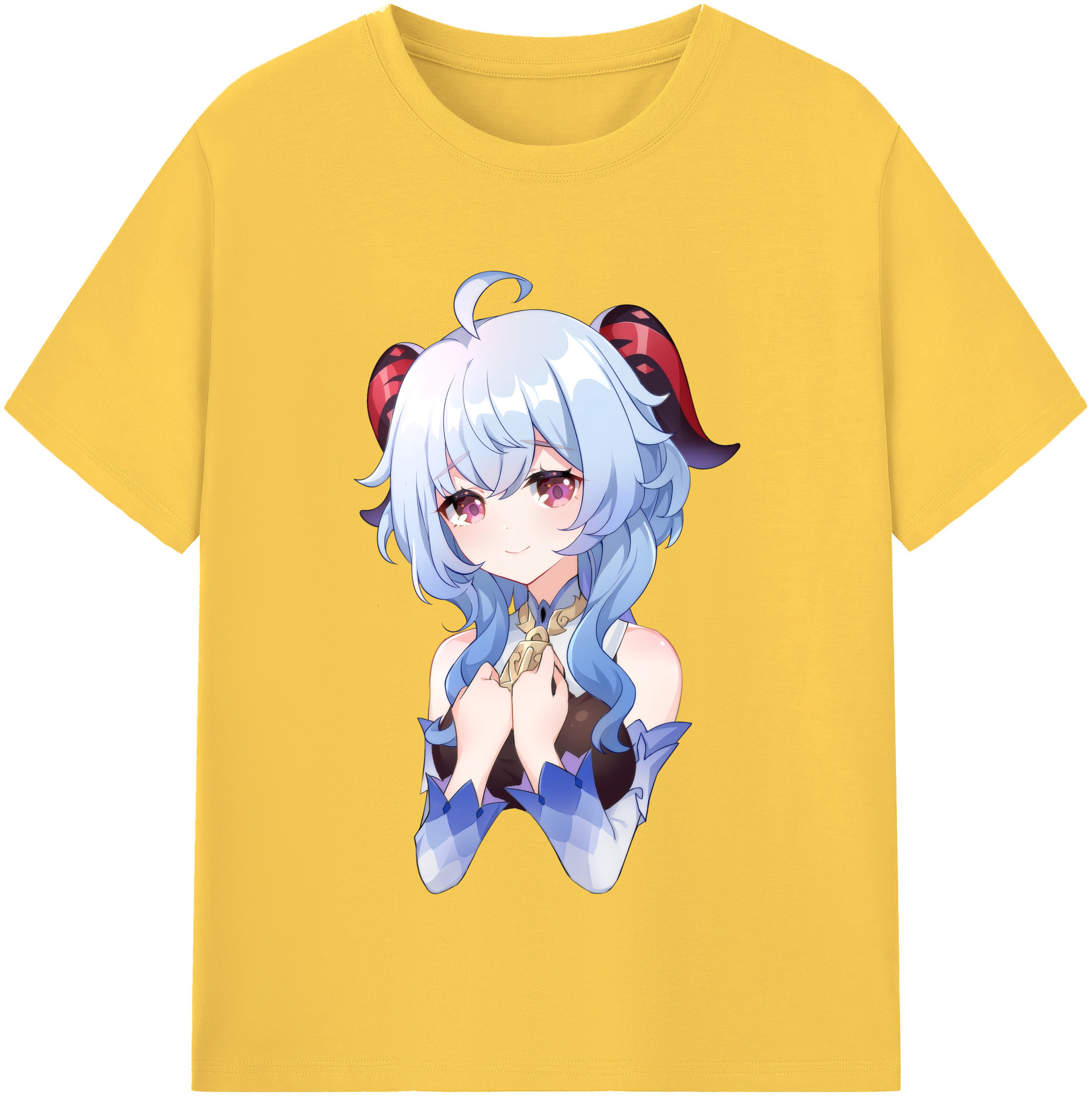 げんし神 甘雨 かんう genshin Ganyu 綿100％半袖Tシャツ（フロントプリント）