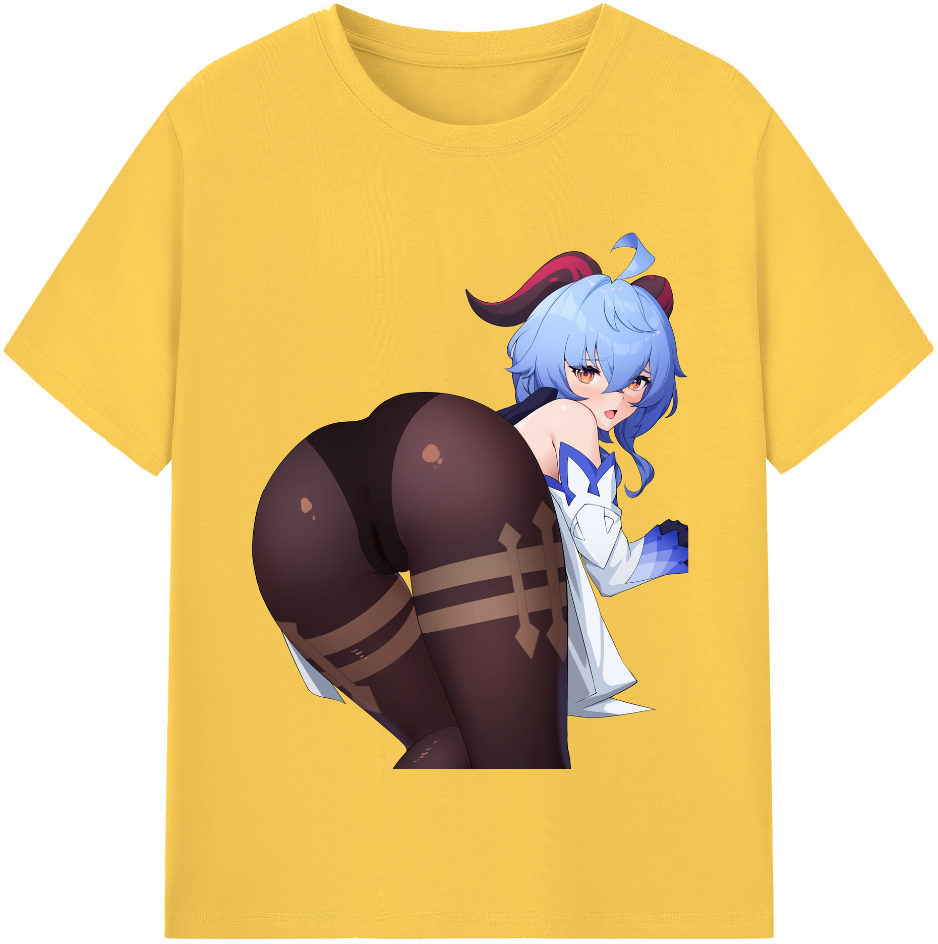 げんし神 甘雨 かんう genshin Ganyu 綿100％半袖Tシャツ（フロントプリント）