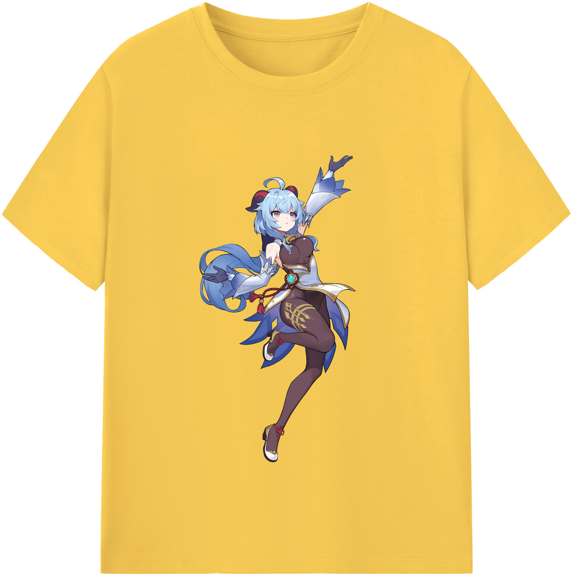 げんし神 甘雨 かんう genshin Ganyu 綿100％半袖Tシャツ（フロントプリント）