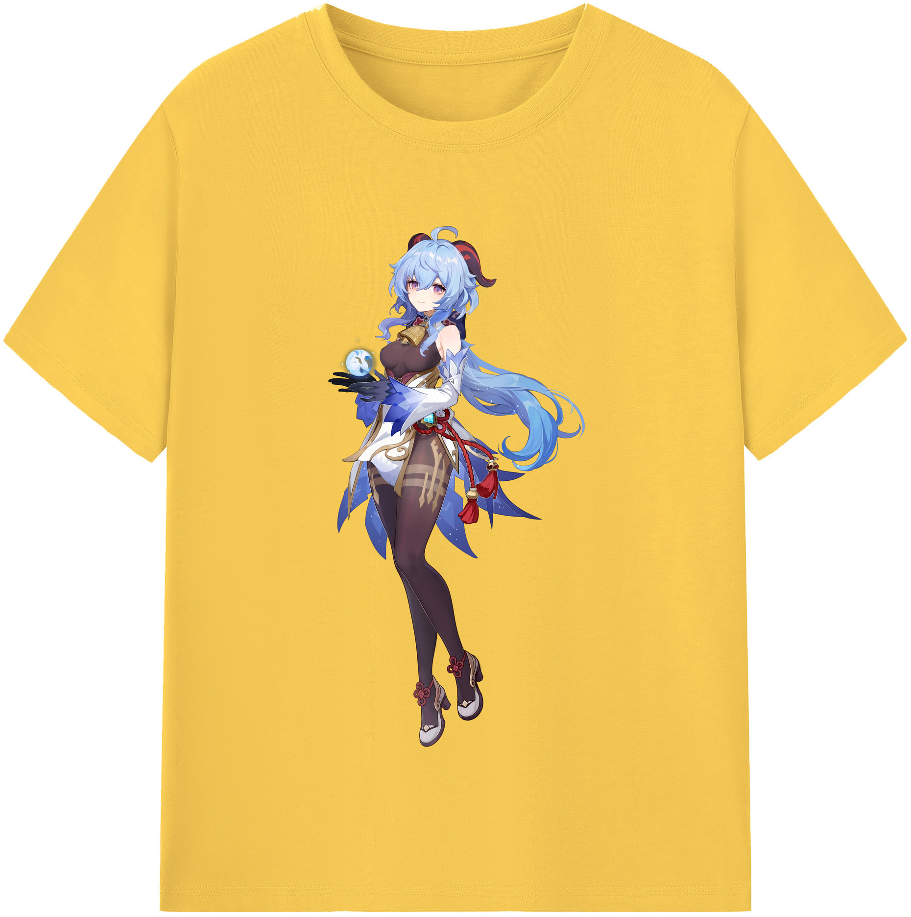 げんし神 甘雨 かんう genshin Ganyu 綿100％半袖Tシャツ（フロントプリント）