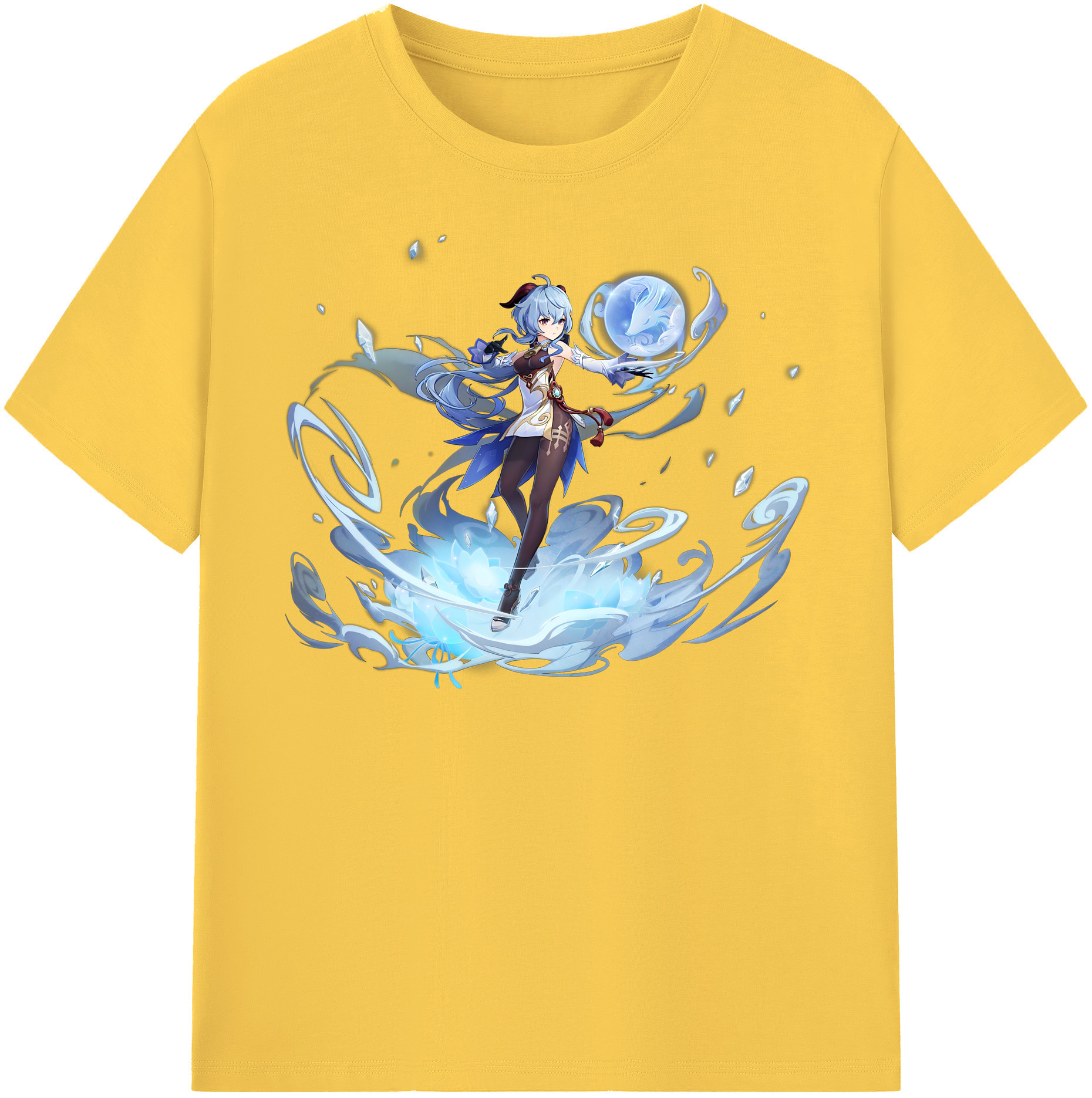 げんし神 甘雨 かんう genshin Ganyu 綿100％半袖Tシャツ（フロントプリント）