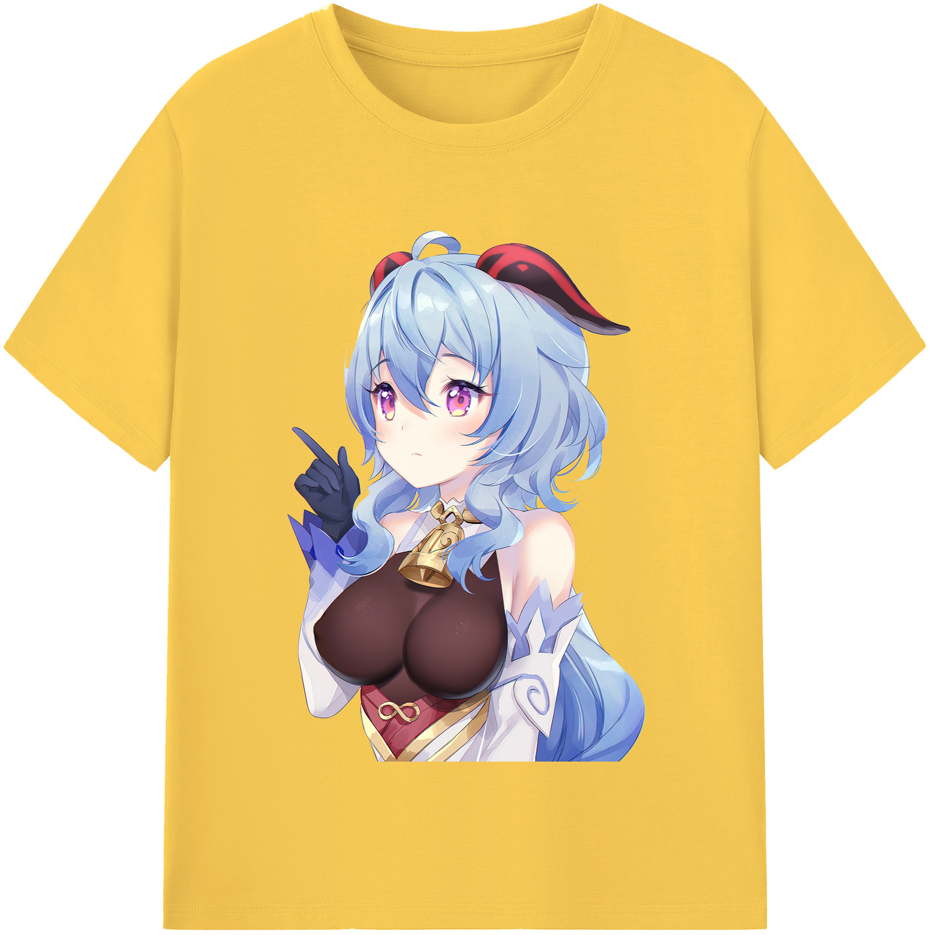 げんし神 甘雨 かんう genshin Ganyu 綿100％半袖Tシャツ（フロントプリント）