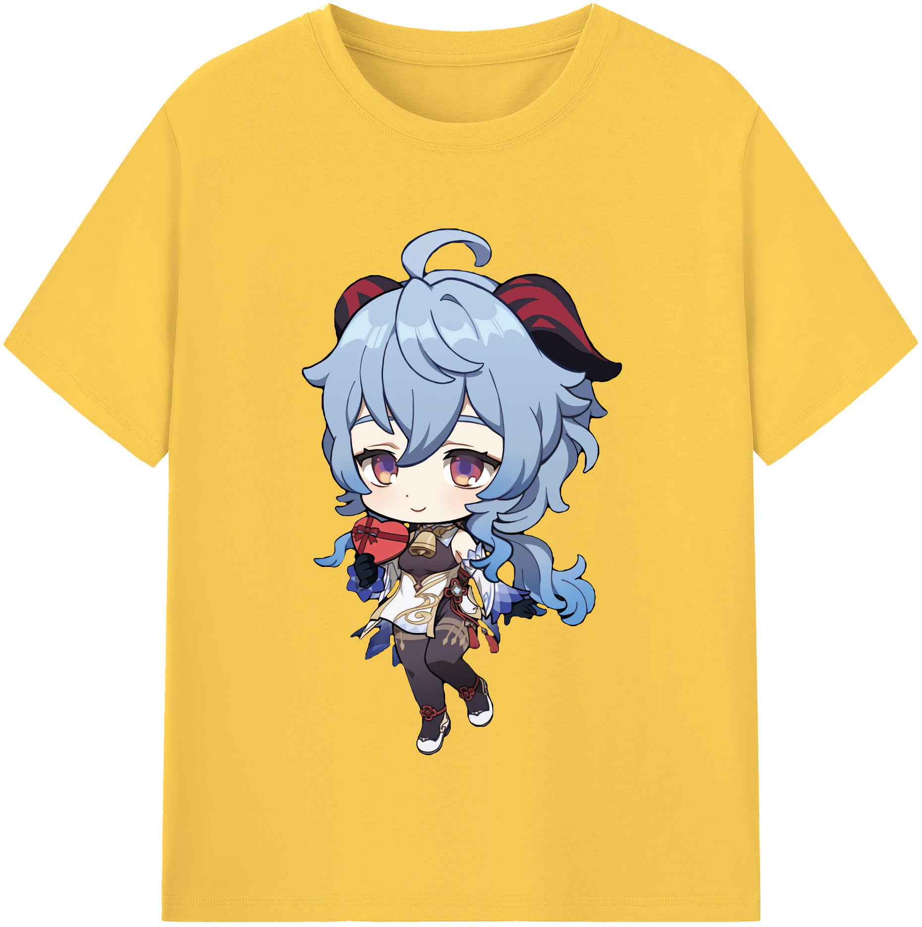 げんし神 甘雨 かんう genshin Ganyu 綿100％半袖Tシャツ（フロントプリント）