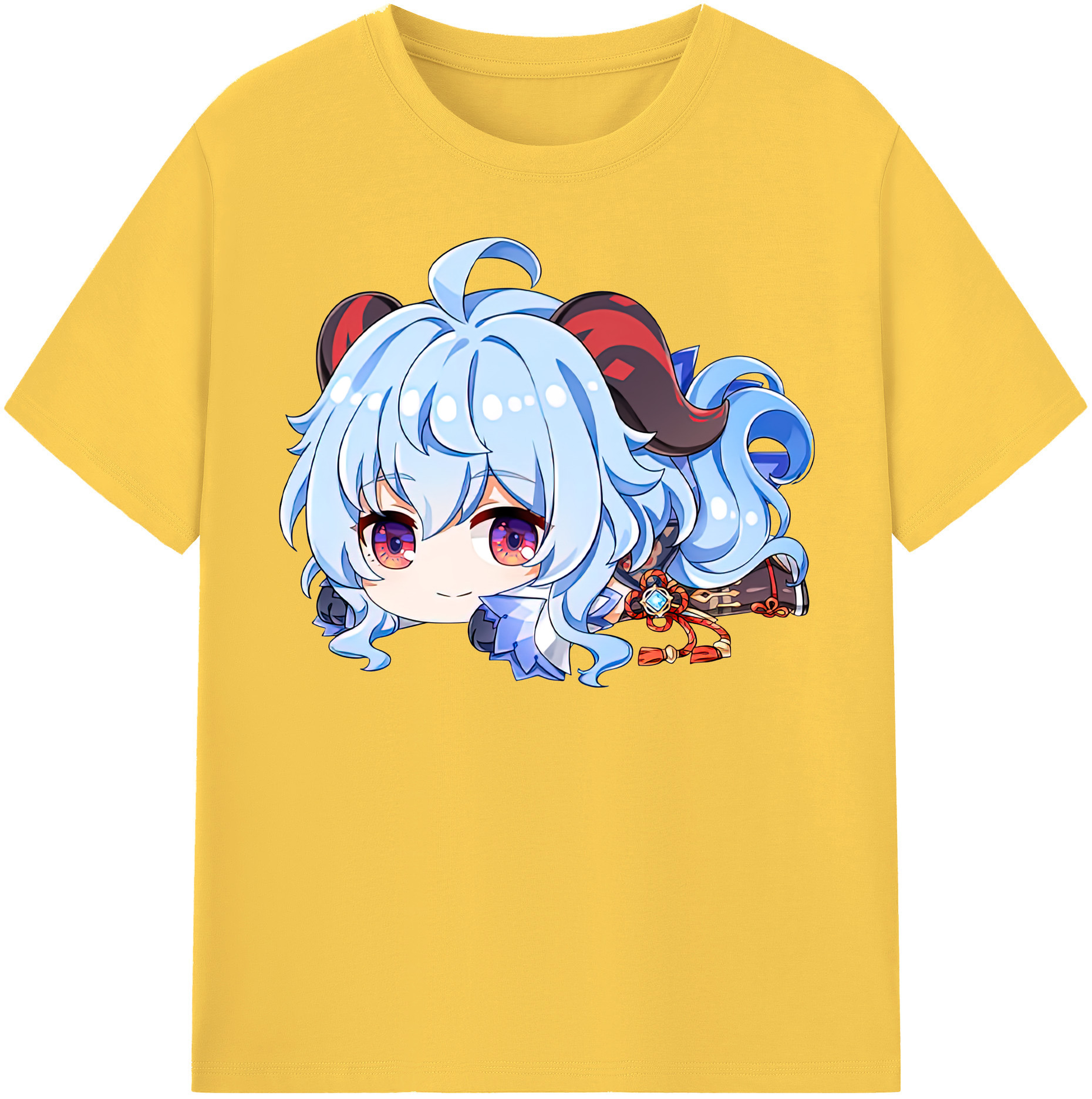 げんし神 甘雨 かんう genshin Ganyu 綿100％半袖Tシャツ（フロントプリント）