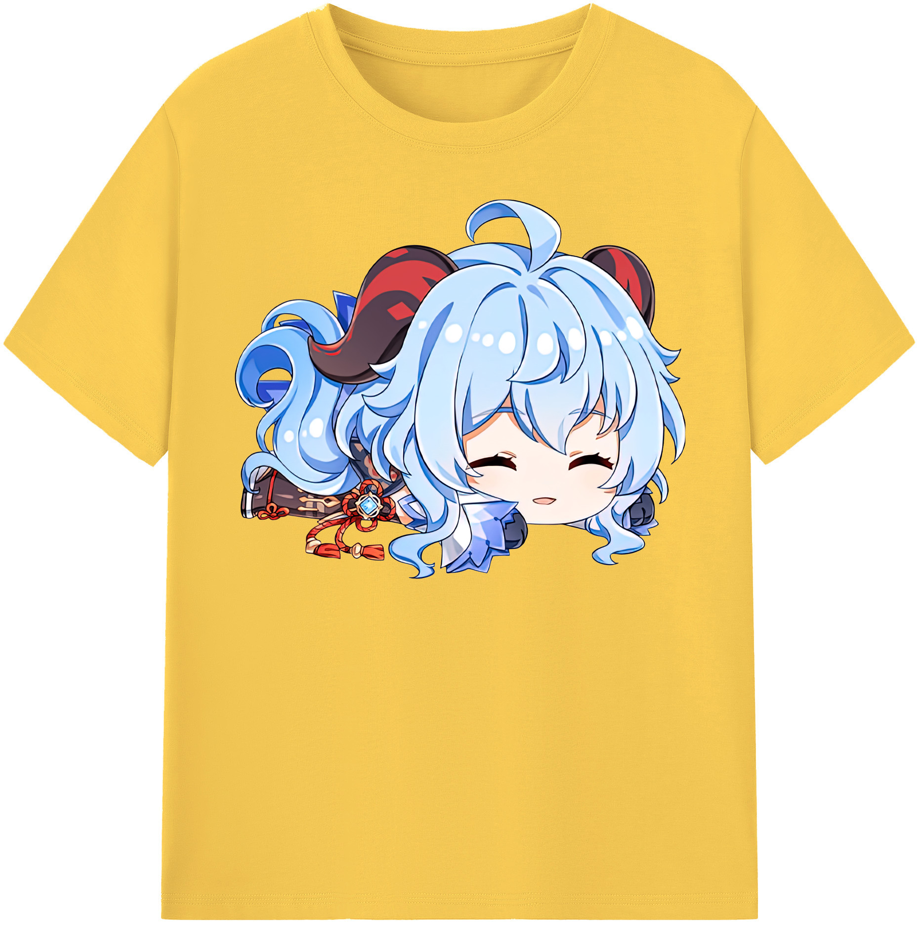 げんし神 甘雨 かんう genshin Ganyu 綿100％半袖Tシャツ（フロントプリント）