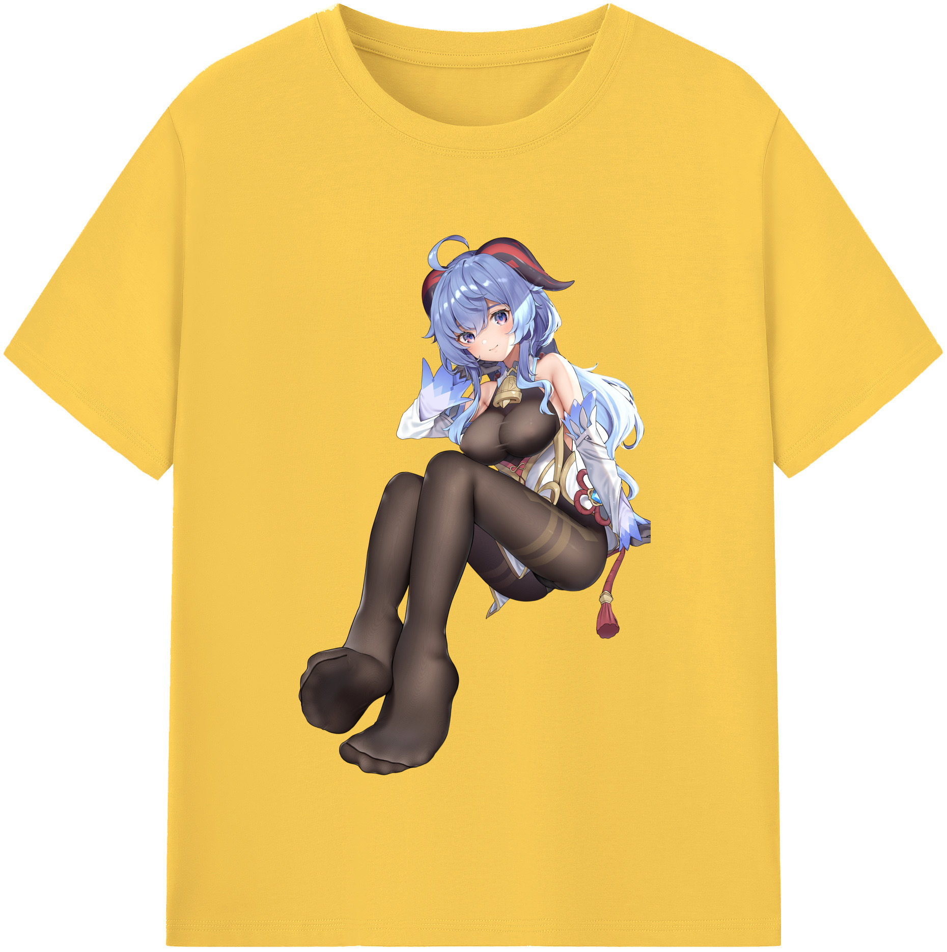 げんし神 甘雨 かんう genshin Ganyu 綿100％半袖Tシャツ（フロントプリント）