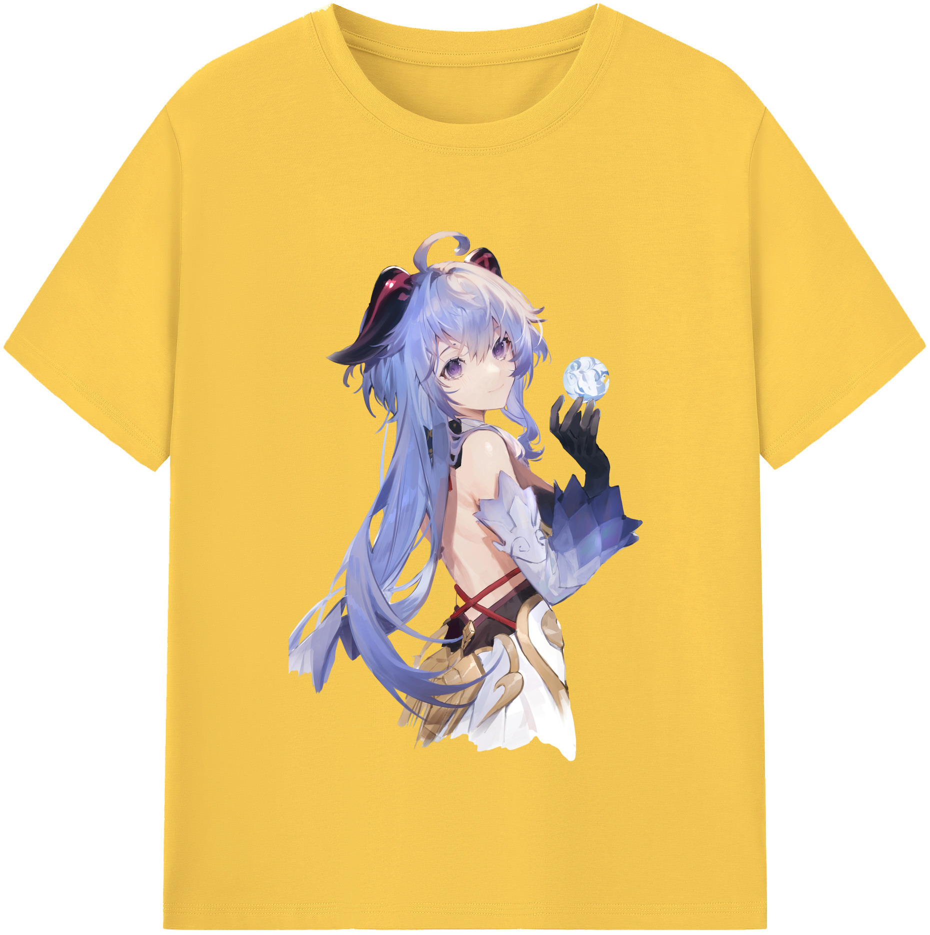 げんし神 甘雨 かんう genshin Ganyu 綿100％半袖Tシャツ（フロントプリント）