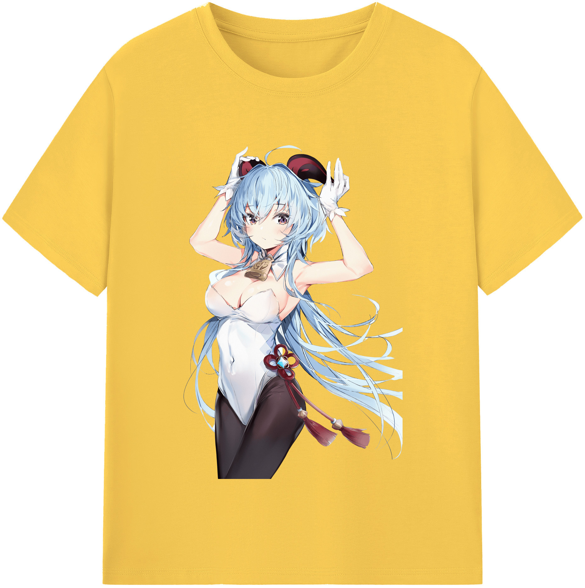 げんし神 甘雨 かんう genshin Ganyu 綿100％半袖Tシャツ（フロントプリント）