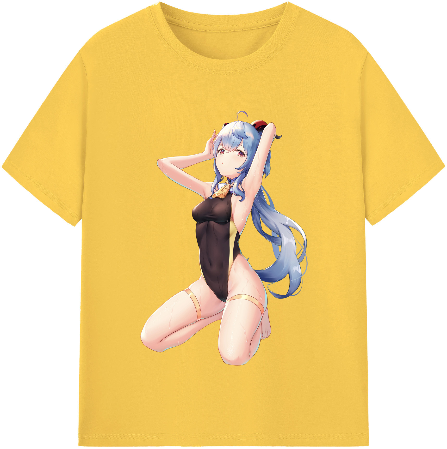 げんし神 甘雨 かんう genshin Ganyu 綿100％半袖Tシャツ（フロントプリント）