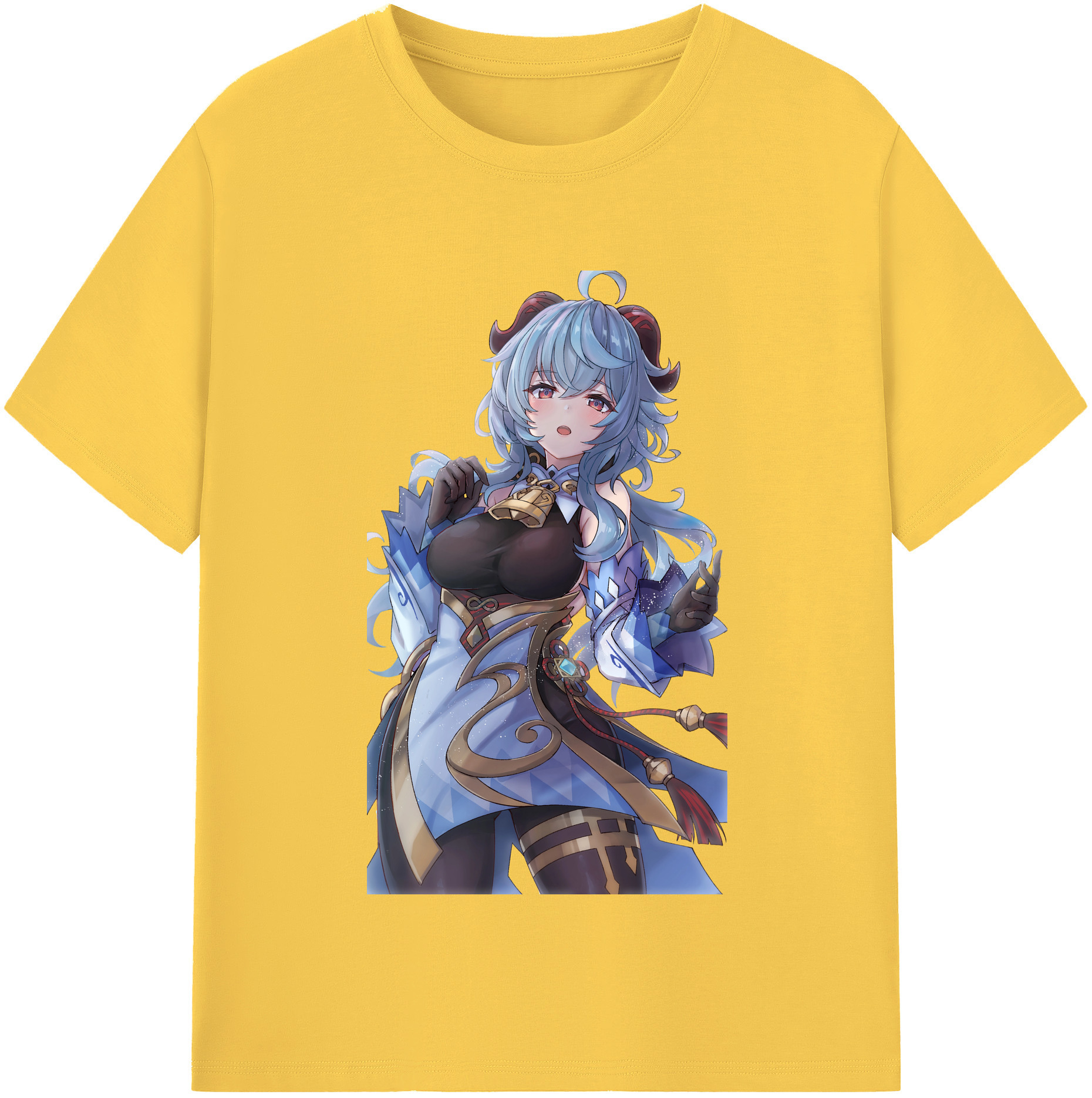 げんし神 甘雨 かんう genshin Ganyu 綿100％半袖Tシャツ（フロントプリント）