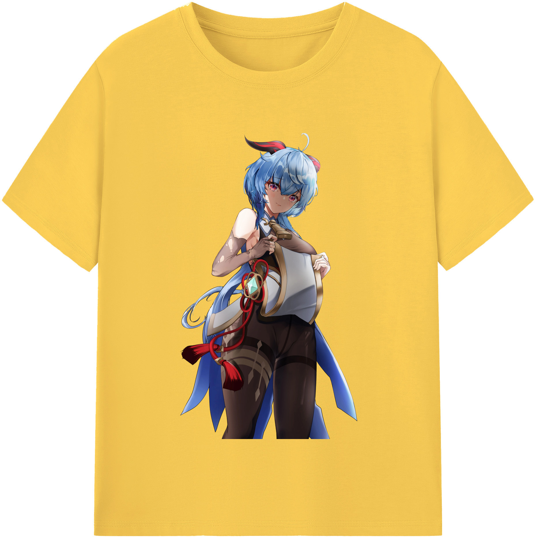 げんし神 甘雨 かんう genshin Ganyu 綿100％半袖Tシャツ（フロントプリント）