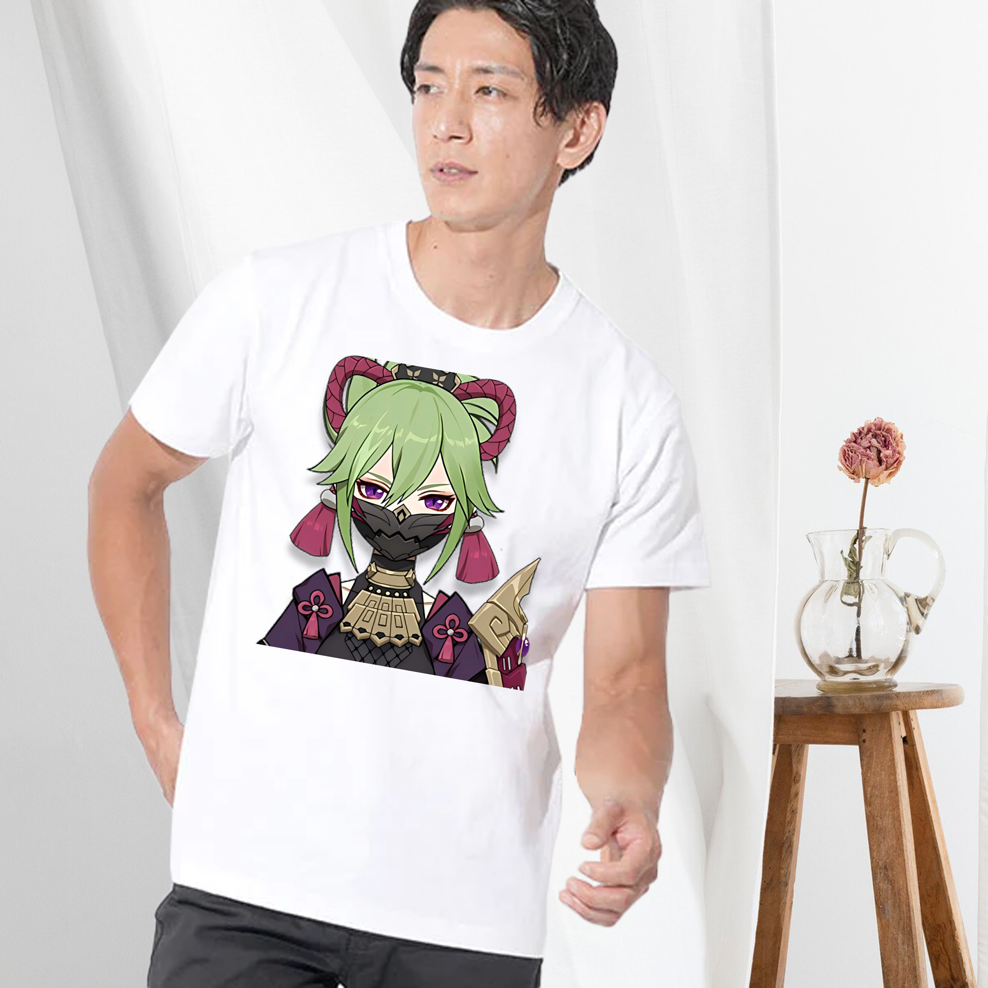 げんし神  久岐忍 くき しのぶ genshin Kuki Shinobu 綿100％半袖Tシャツ（フロントプリント）