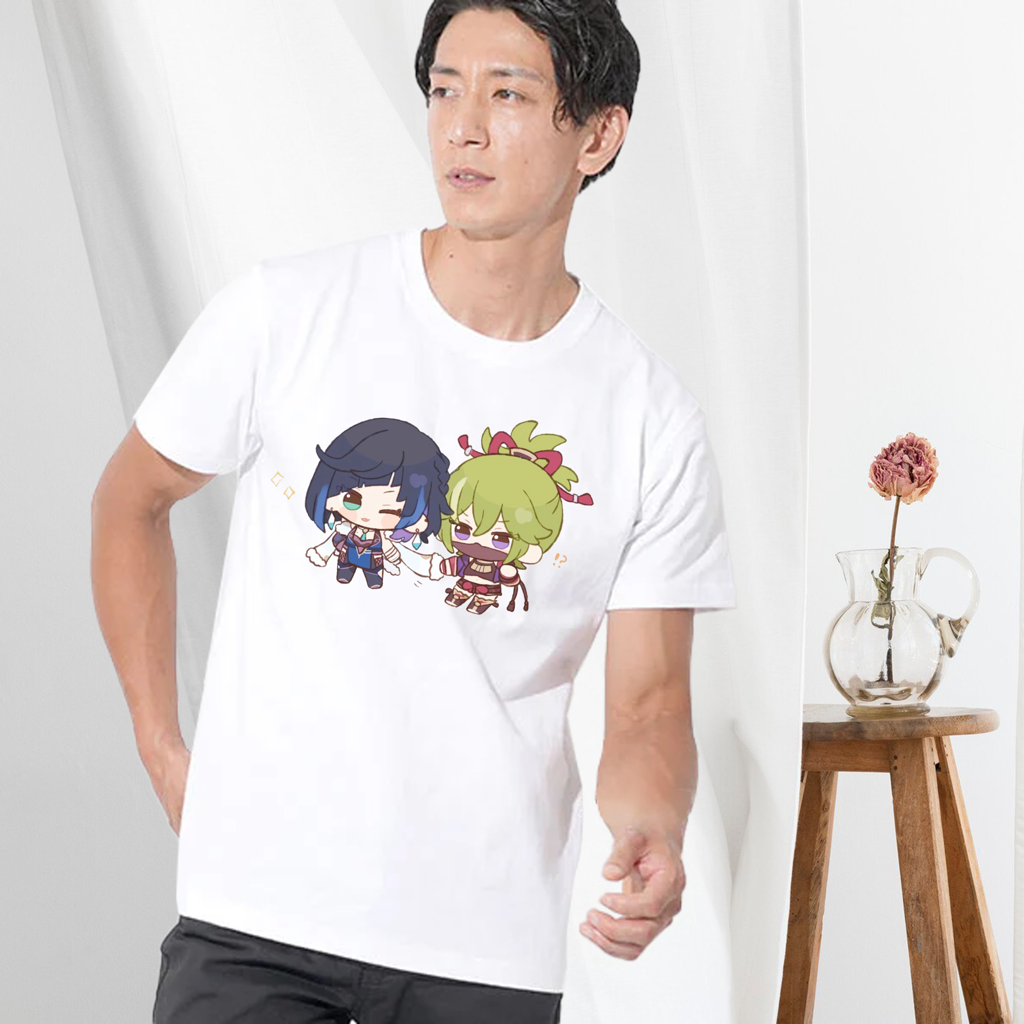 げんし神  久岐忍 くき しのぶ genshin Kuki Shinobu 綿100％半袖Tシャツ（フロントプリント）