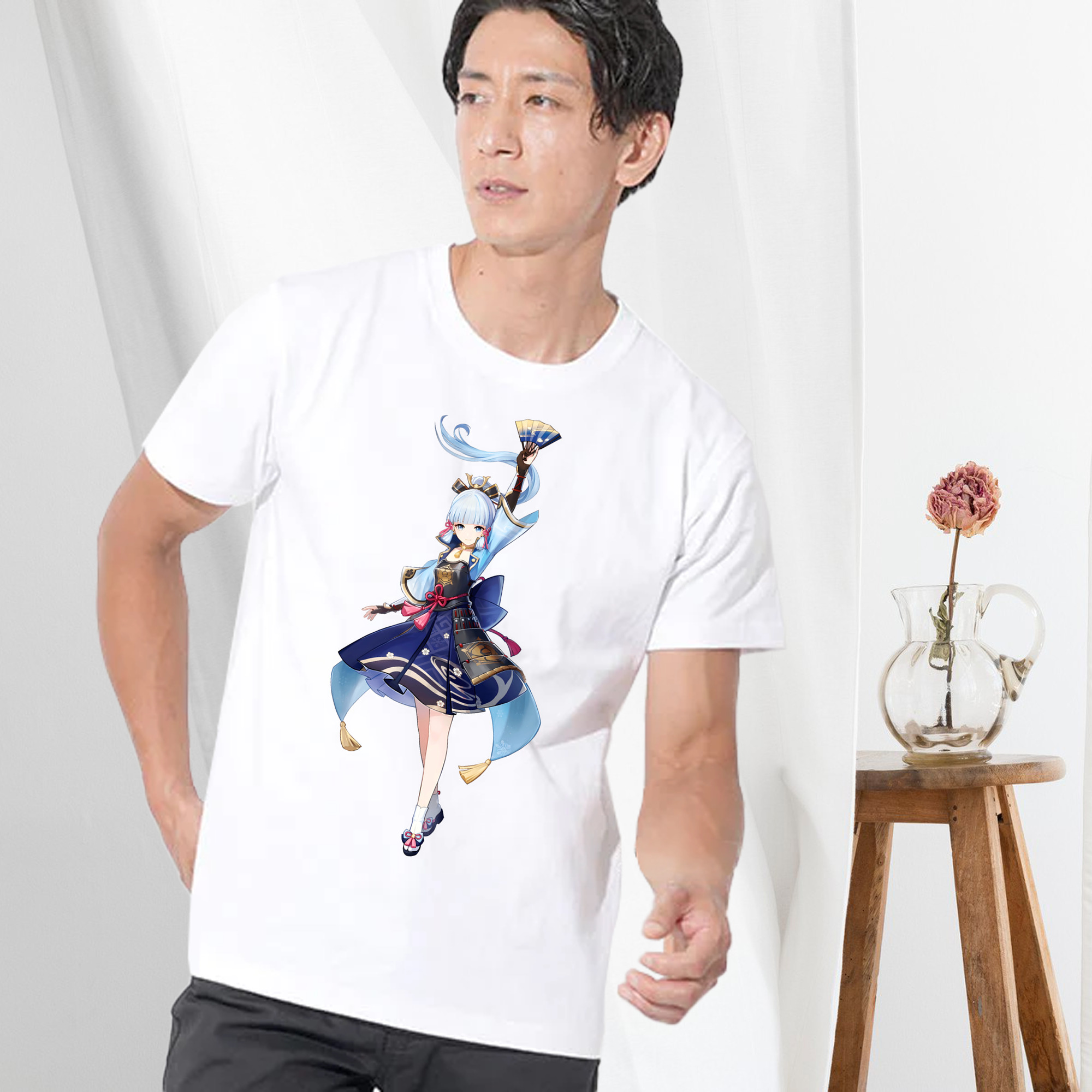 げんし神 神里綾華 神宮寺レン genshin Kamimiya Ren 綿100％半袖Tシャツ（フロントプリント）