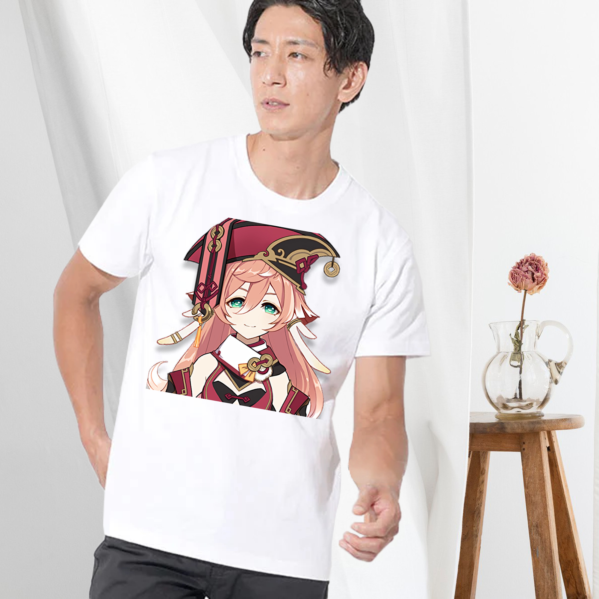 げんし神 ヤンフェイ genshin Yanfei 綿100％半袖Tシャツ（フロントプリント）