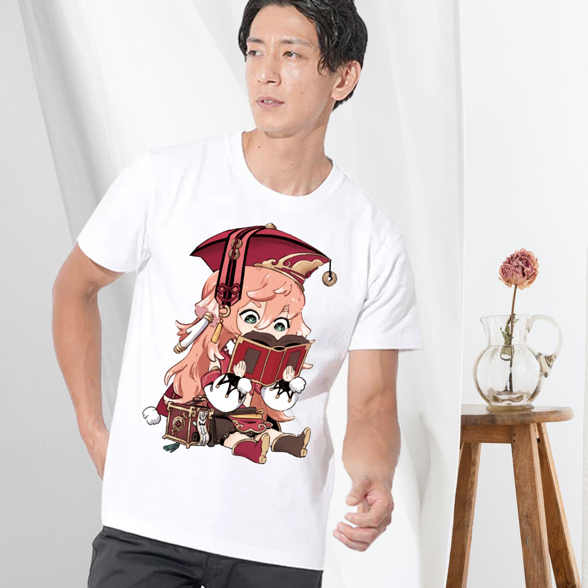 げんし神 ヤンフェイ genshin Yanfei 綿100％半袖Tシャツ（フロントプリント）